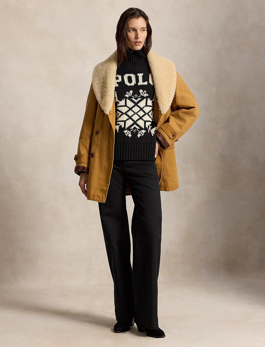 Polo Ralph Lauren - Snowflake Wool Turtleneck Sweater - rullekraver - polo black/cream - 5