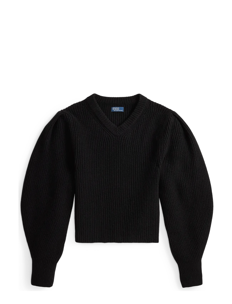 Polo Ralph Lauren - Sculpted-Sleeve Wool Sweater - striktrøjer - polo black - 2