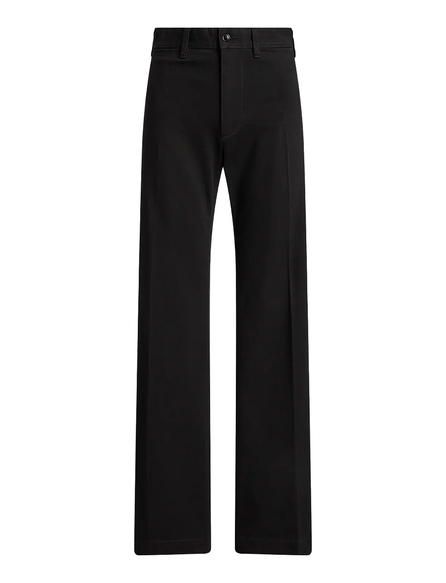 Polo Ralph Lauren - Beaton Stretch-Cotton Pant - utsvängda byxor - black - 1