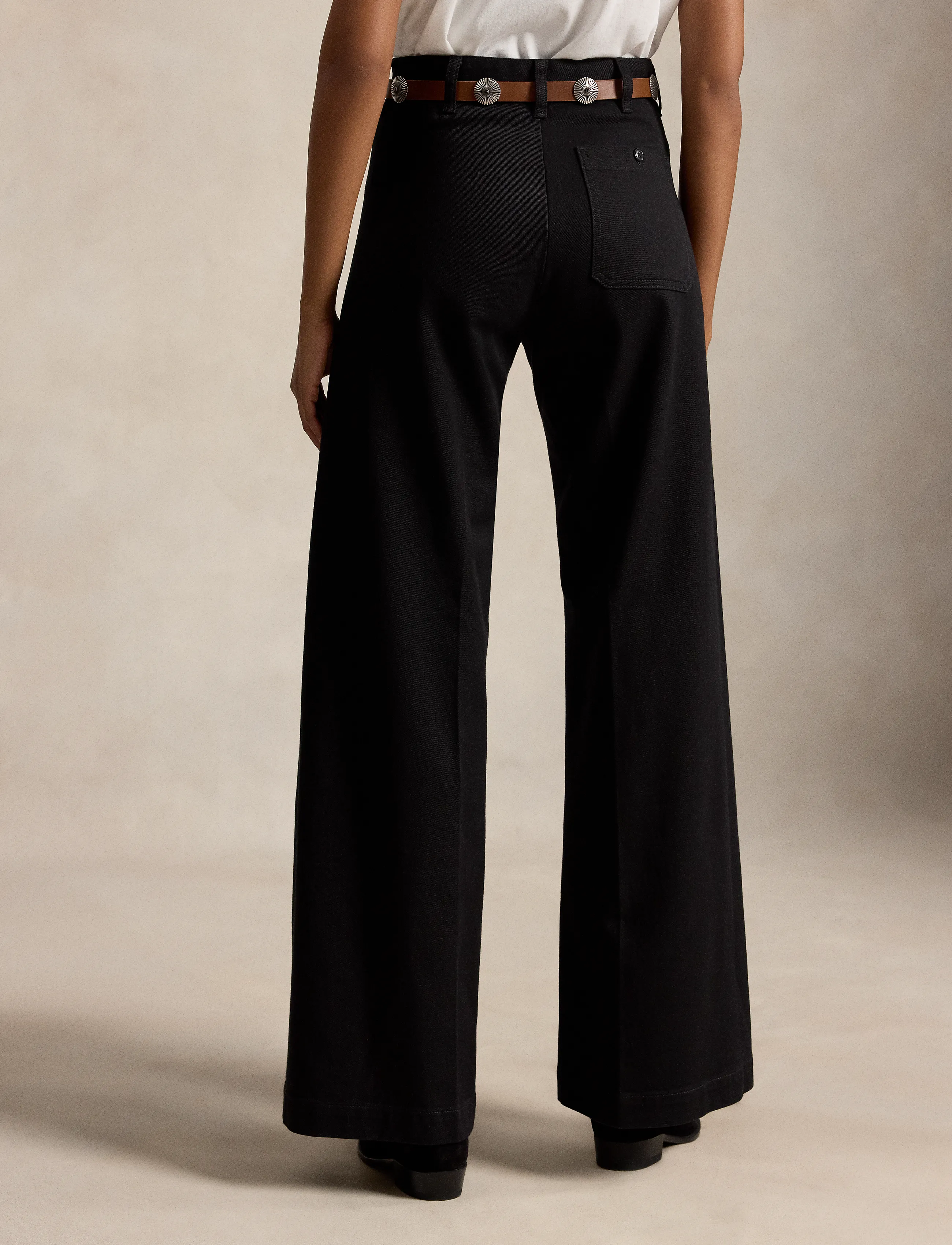 Polo Ralph Lauren - Beaton Stretch-Cotton Pant - utsvängda byxor - black - 2