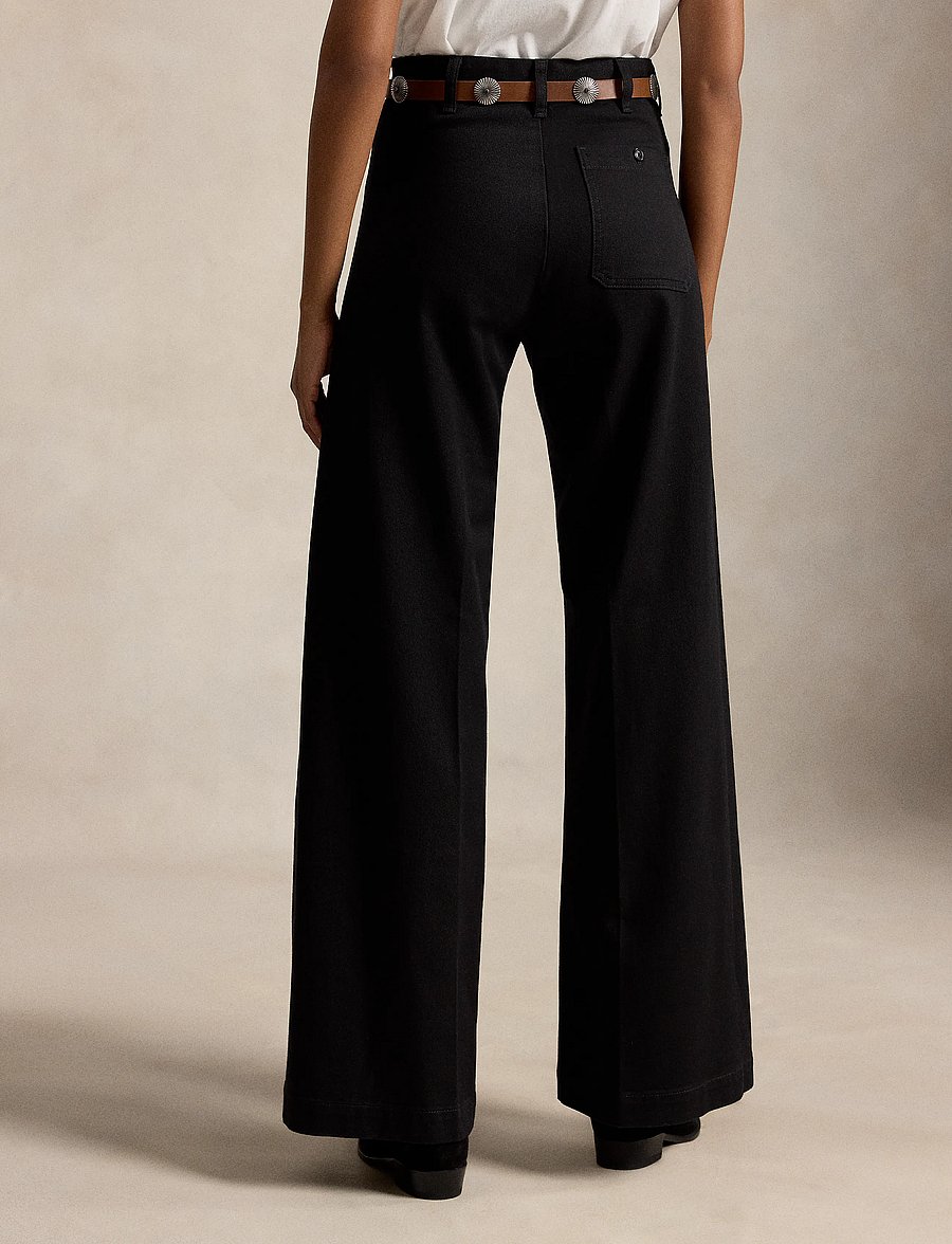 Polo Ralph Lauren - Beaton Stretch-Cotton Pant - utsvängda byxor - black - 2