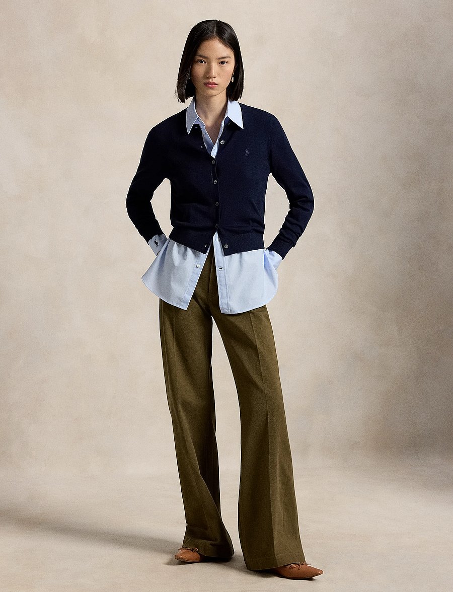 Polo Ralph Lauren - Beaton Stretch-Cotton Pant - utsvängda byxor - olive - 0