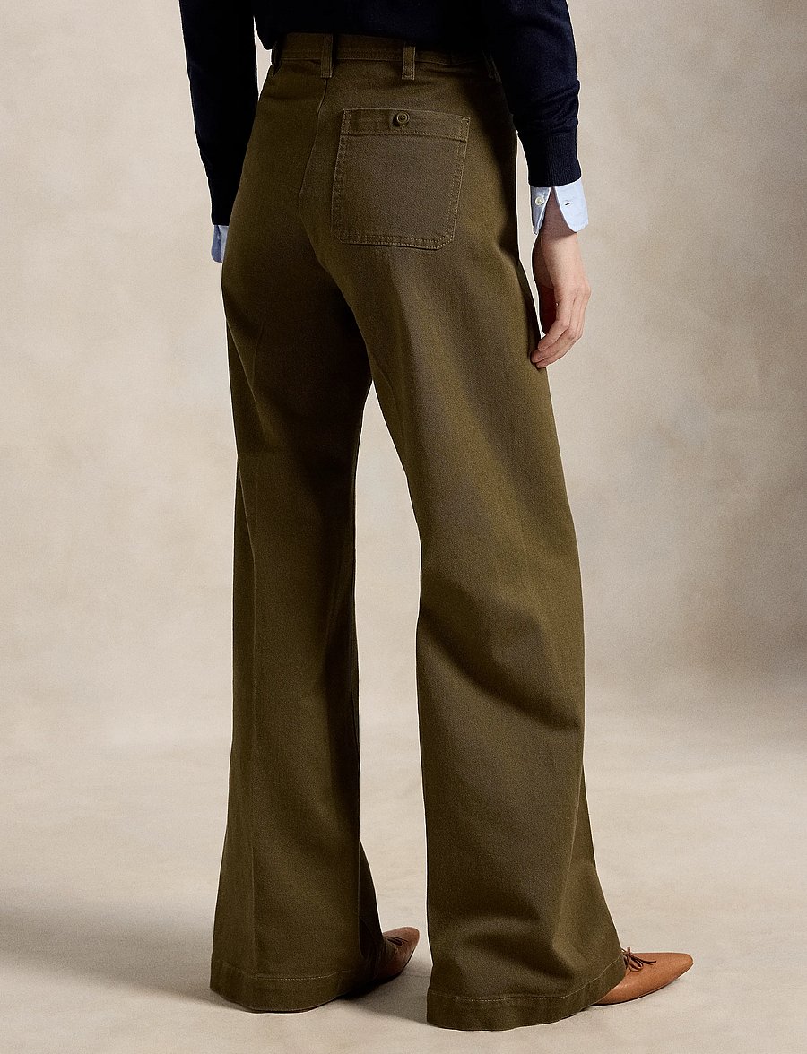 Polo Ralph Lauren - Beaton Stretch-Cotton Pant - utsvängda byxor - olive - 3