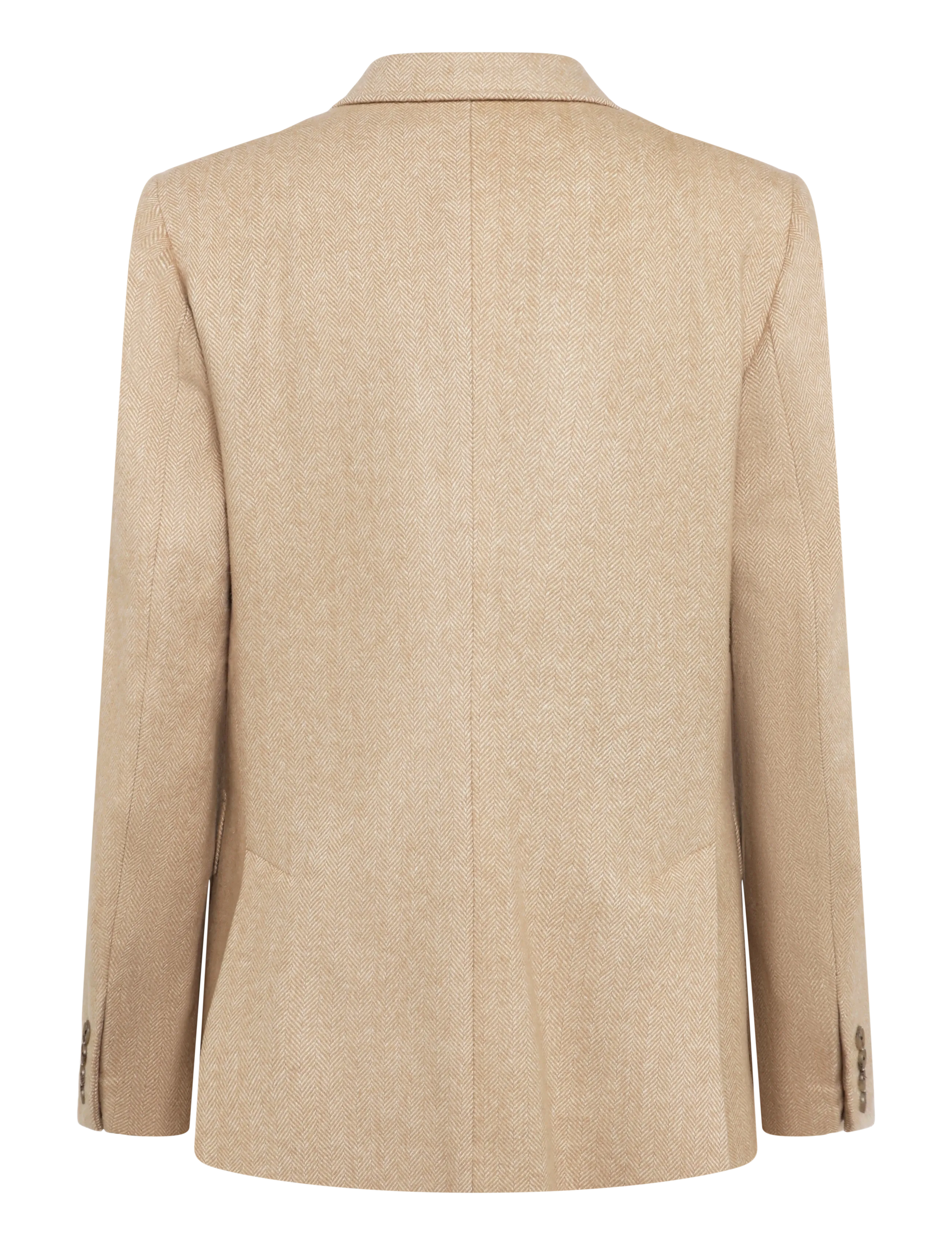 Polo Ralph Lauren - Single-Breasted Wool Herringbone Blazer - Üherealised pintsakud - taupe herringbone - 3