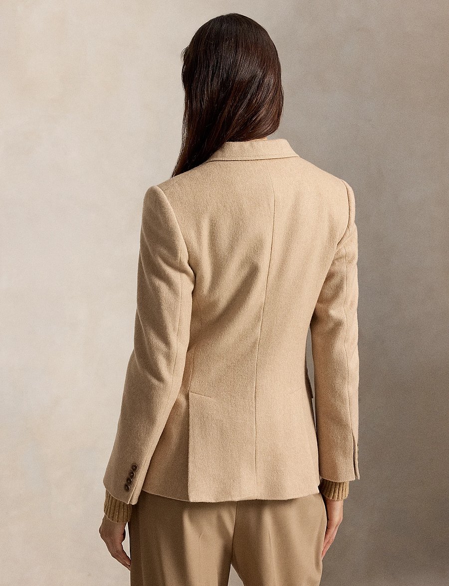 Polo Ralph Lauren - Single-Breasted Wool Herringbone Blazer - single breasted blazers - taupe herringbone - 3