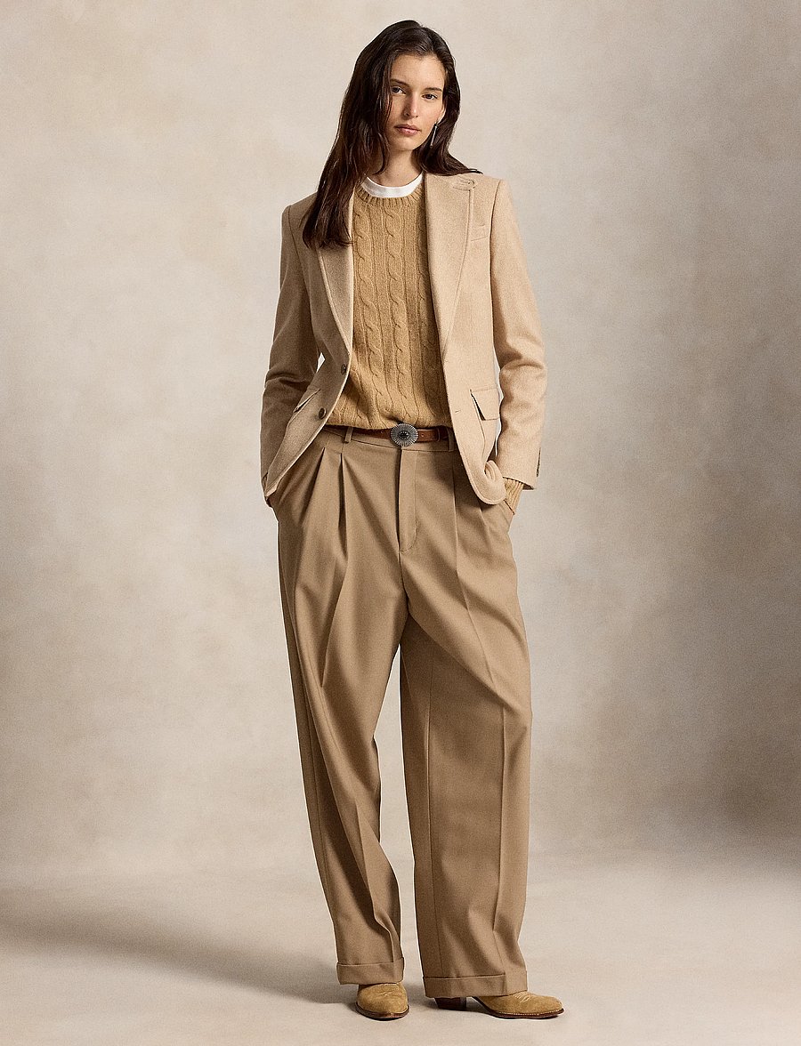 Polo Ralph Lauren - Single-Breasted Wool Herringbone Blazer - single breasted blazers - taupe herringbone - 4