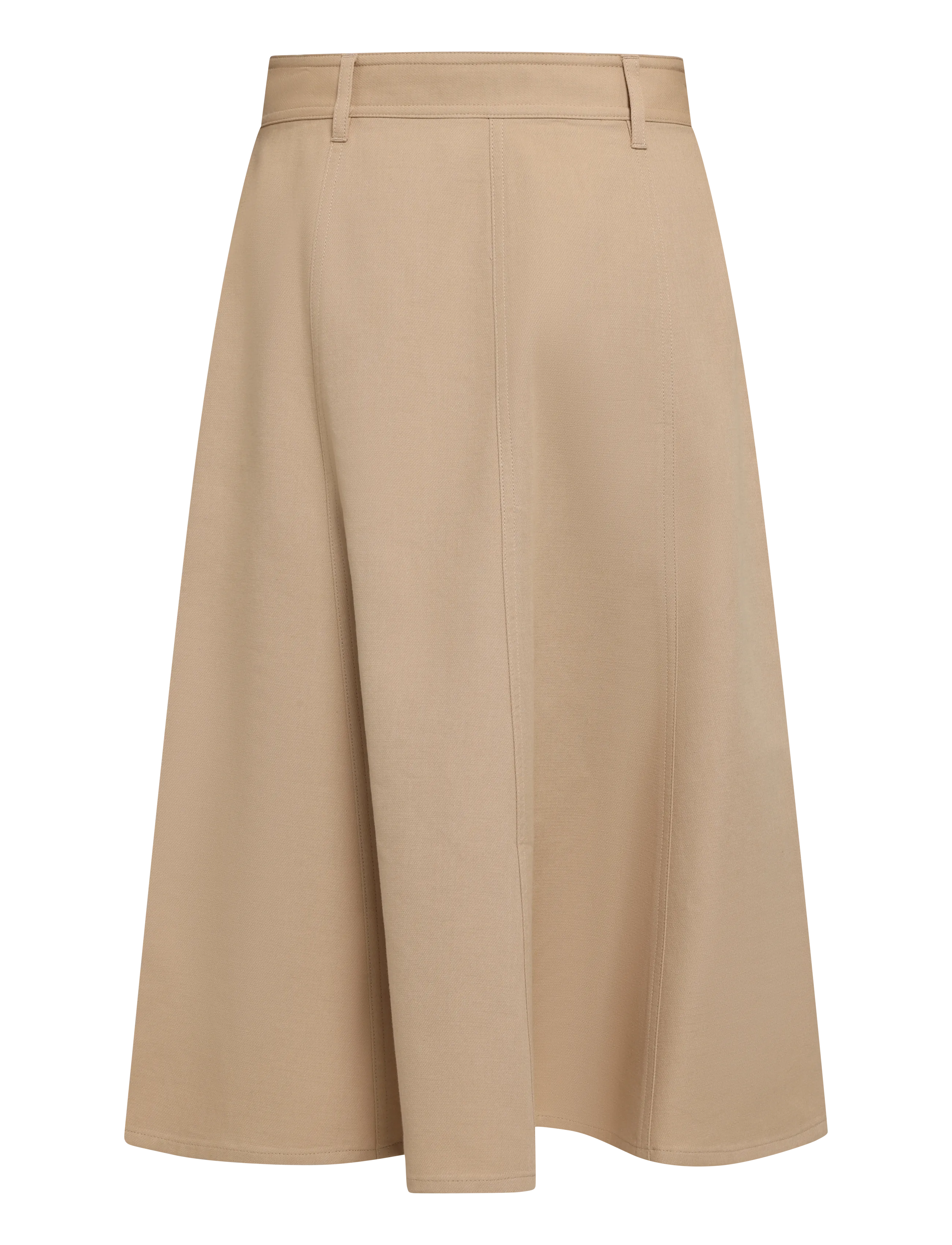 Polo Ralph Lauren - Cotton‑Wool Twill Midi Skirt - midi skirts - monument tan - 3