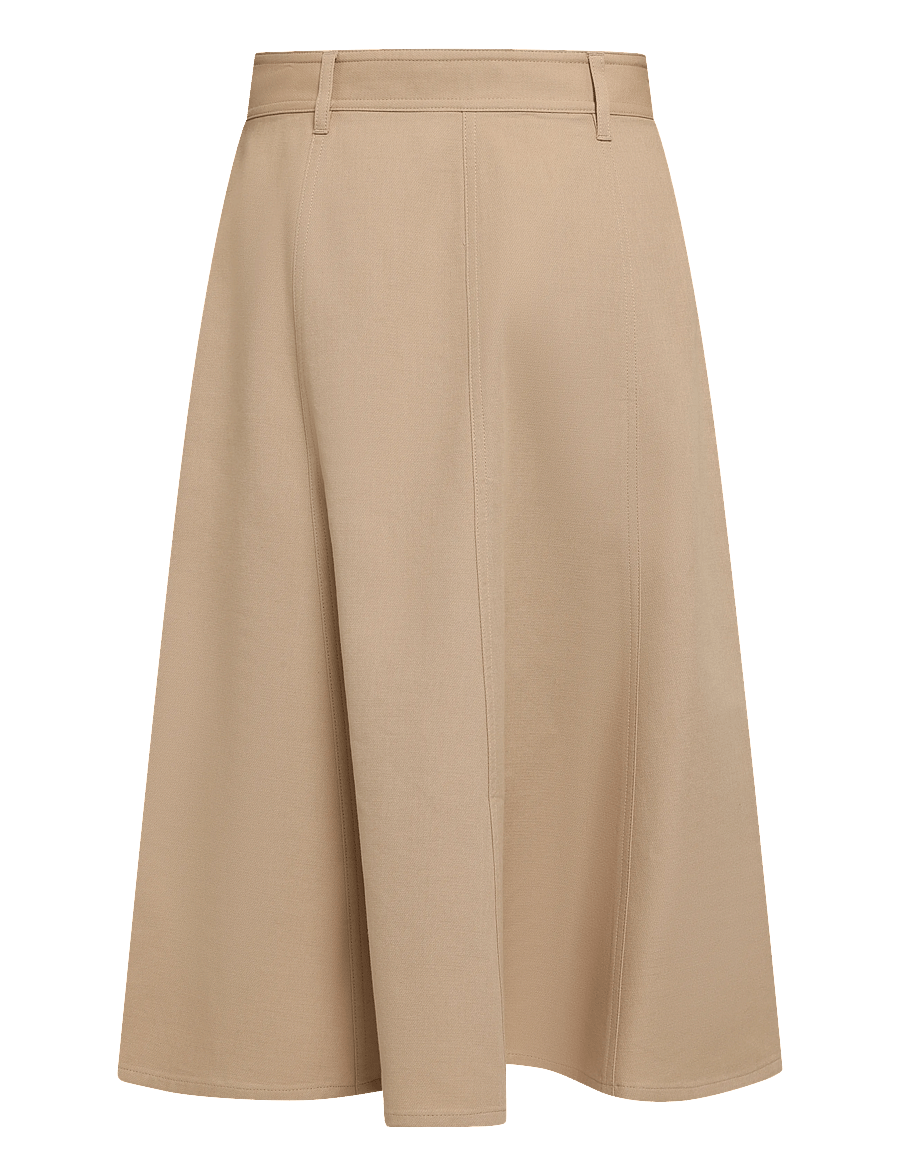 Polo Ralph Lauren - Cotton‑Wool Twill Midi Skirt - midi skirts - monument tan - 3
