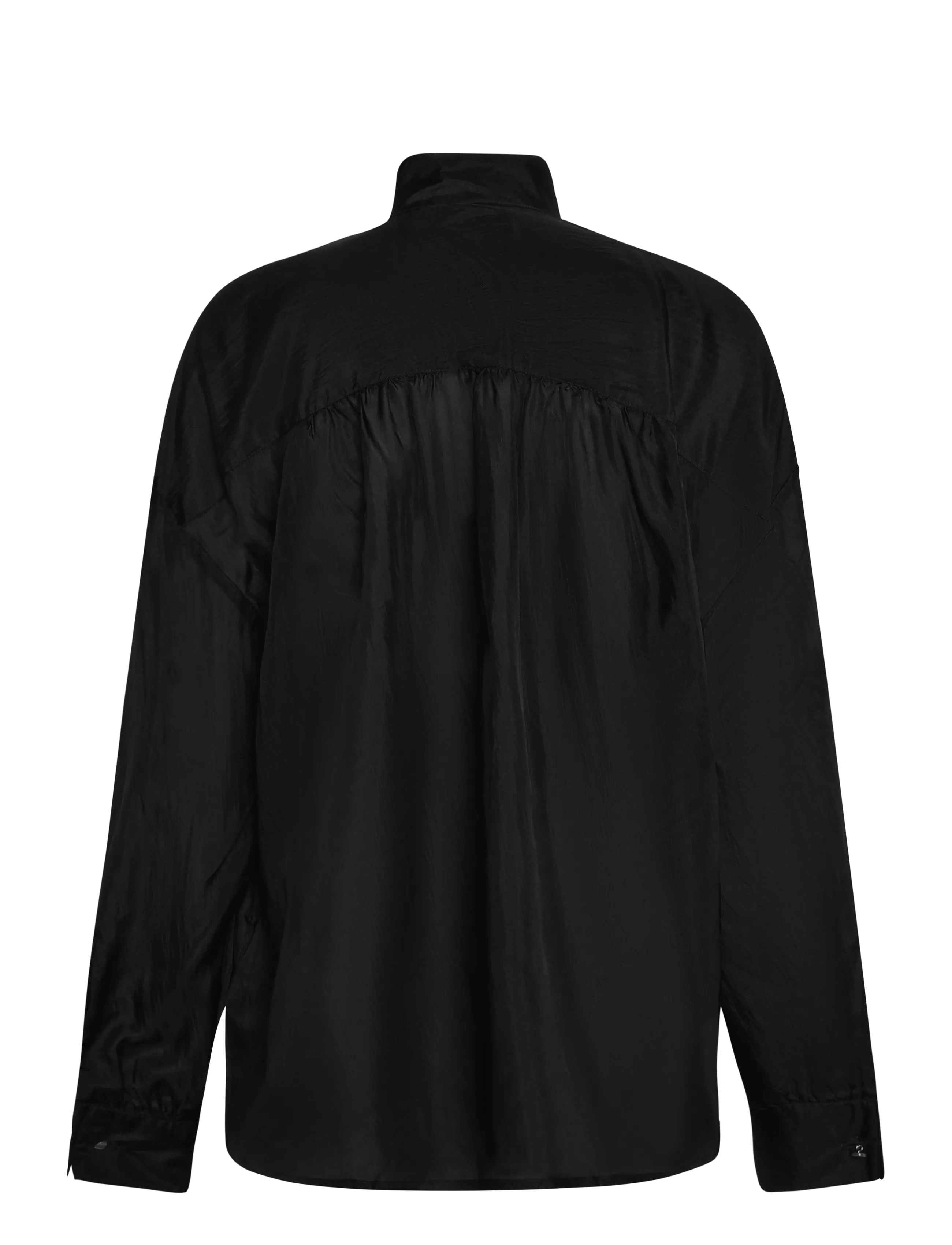 Polo Ralph Lauren - Ruffle-Front Silk Shirt - långärmade skjortor - polo black - 2