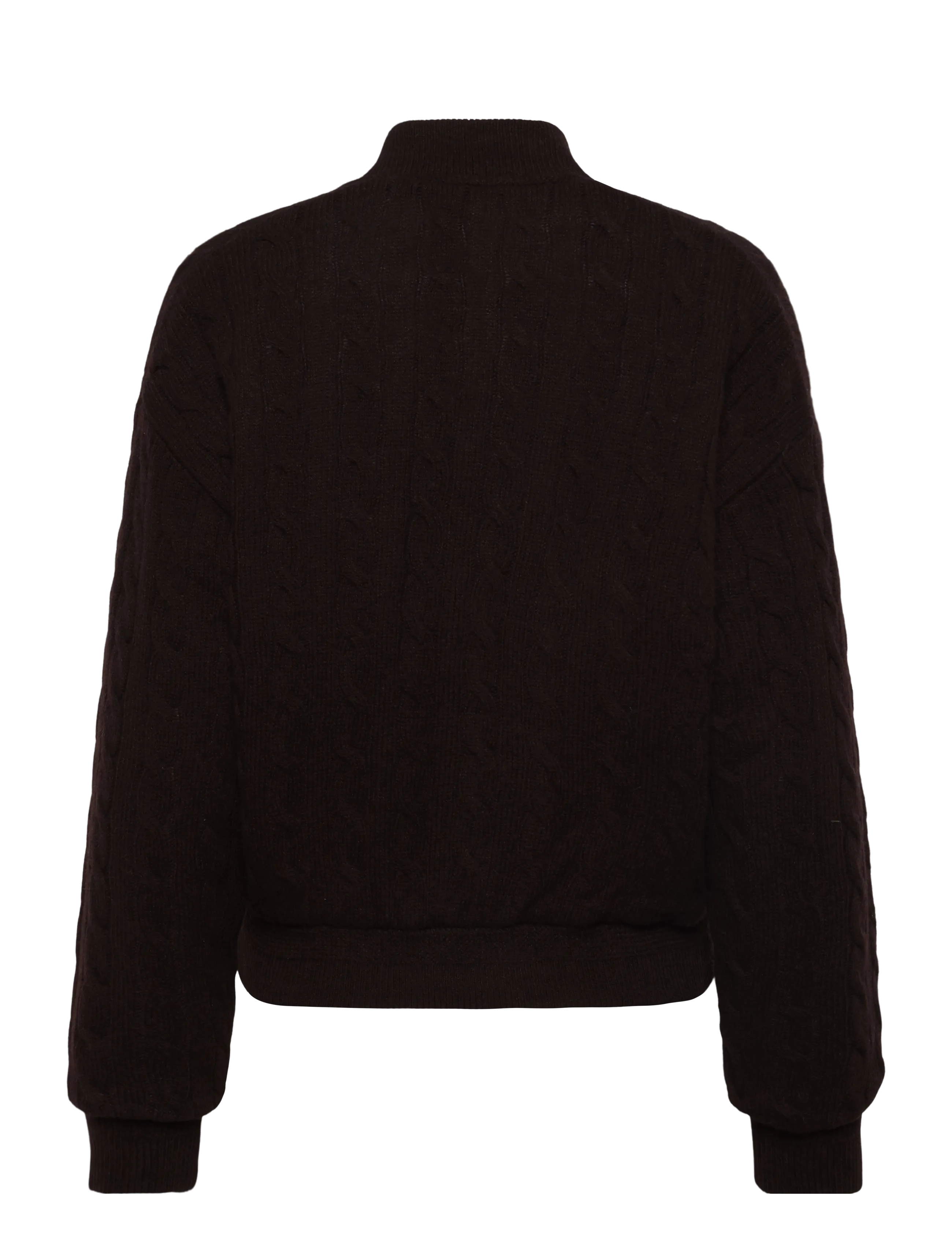 Polo Ralph Lauren - Cable-Knit Wool-Cashmere Snapped Jacket - vinterjackor - walnut brown mela - 2