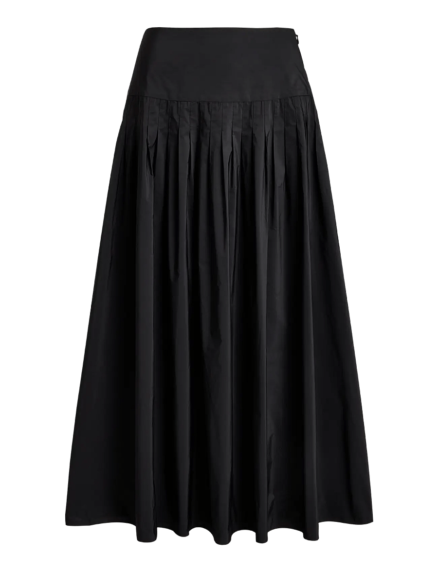 Polo Ralph Lauren - Pleated Taffeta Maxi Skirt - plisserade kjolar - polo black - 1