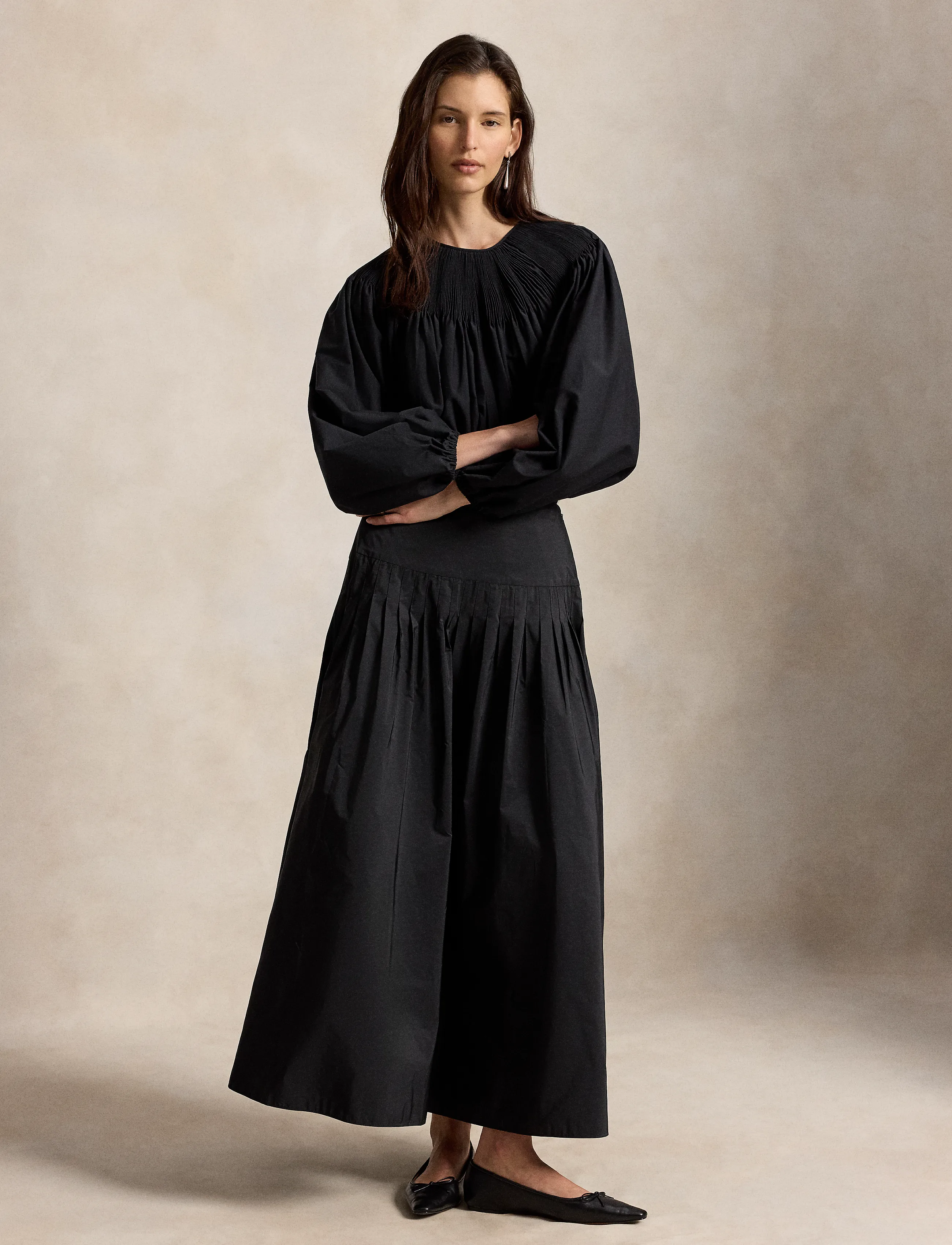 Polo Ralph Lauren - Pleated Taffeta Maxi Skirt - plisserade kjolar - polo black - 4