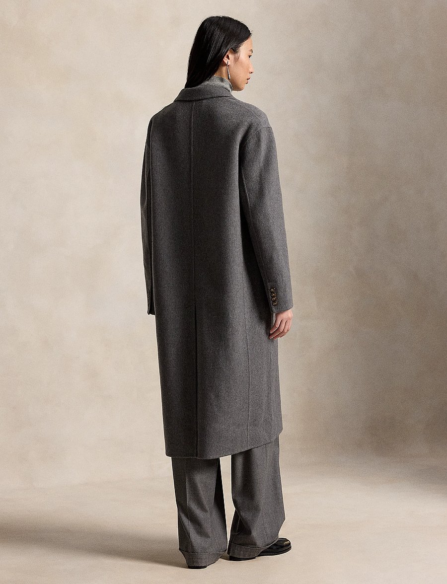 Polo Ralph Lauren - Double-Faced Long Wool Coat - vinterjakker - grey melange - 4