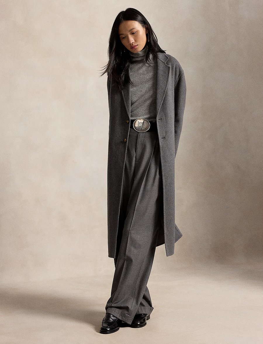 Polo Ralph Lauren - Double-Faced Long Wool Coat - vinterjakker - grey melange - 5