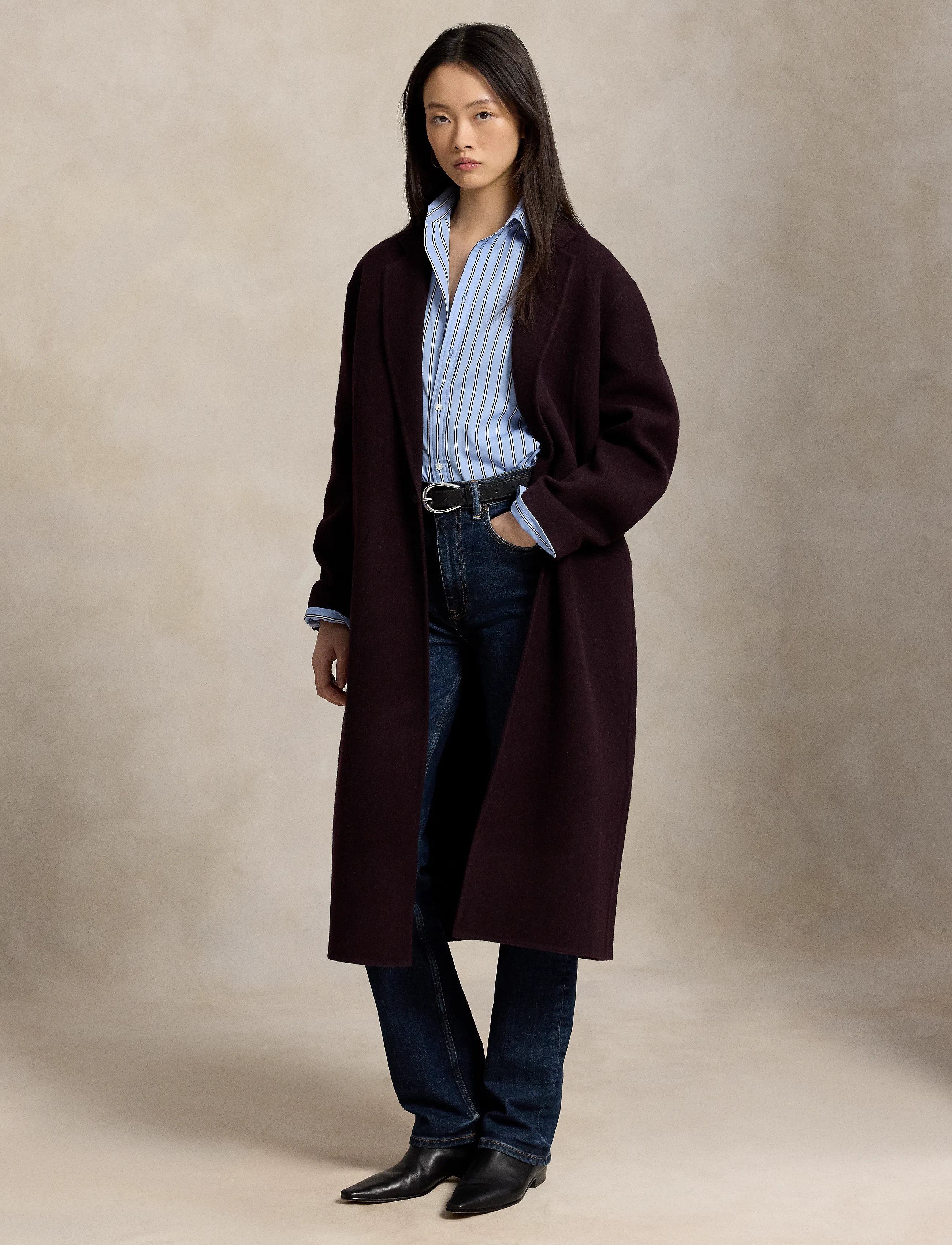 Polo Ralph Lauren 13/31NM WOOL DBL FC-WVN-COAT - Polo Ralph Lauren - MIDNIGHT MERLOT M / burgundy
