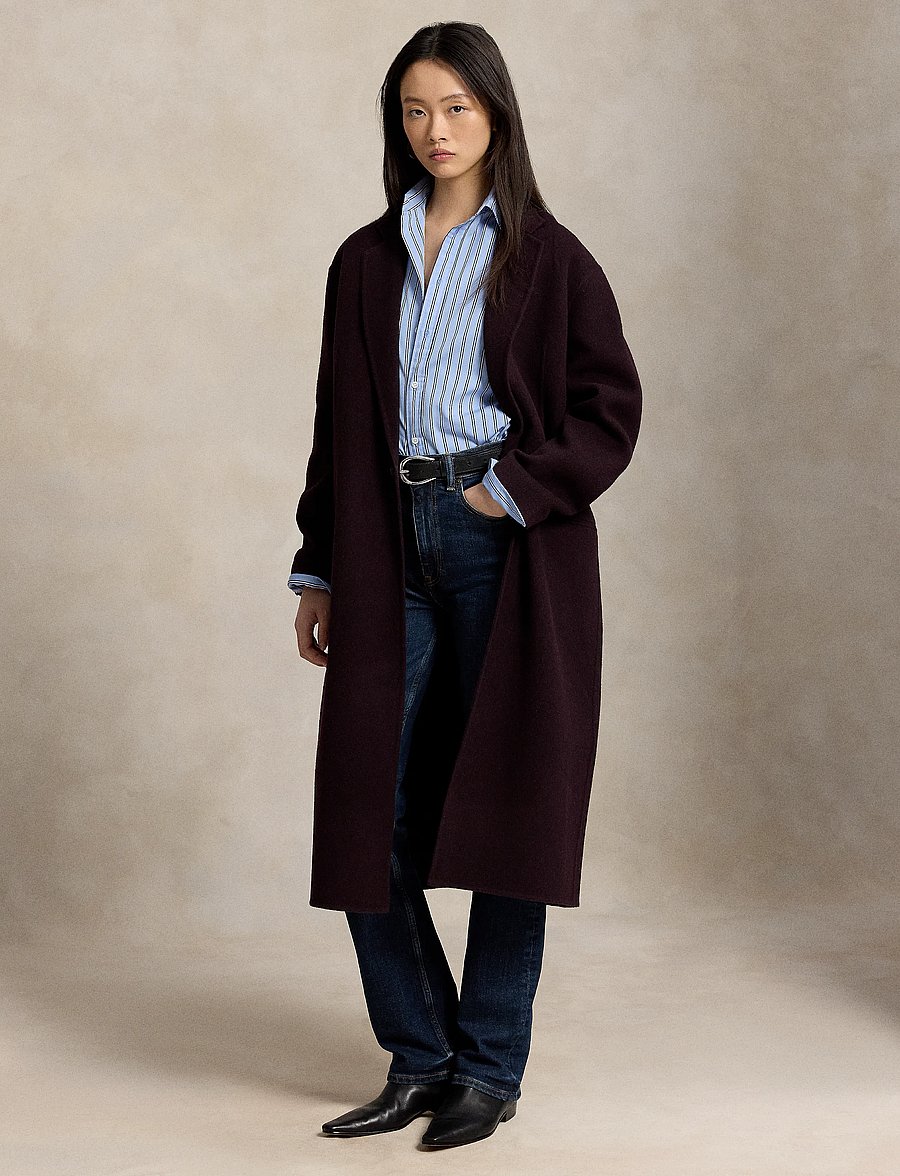Polo Ralph Lauren - 13/31NM WOOL DBL FC-WVN-COAT - winterjacken - midnight merlot m - 0