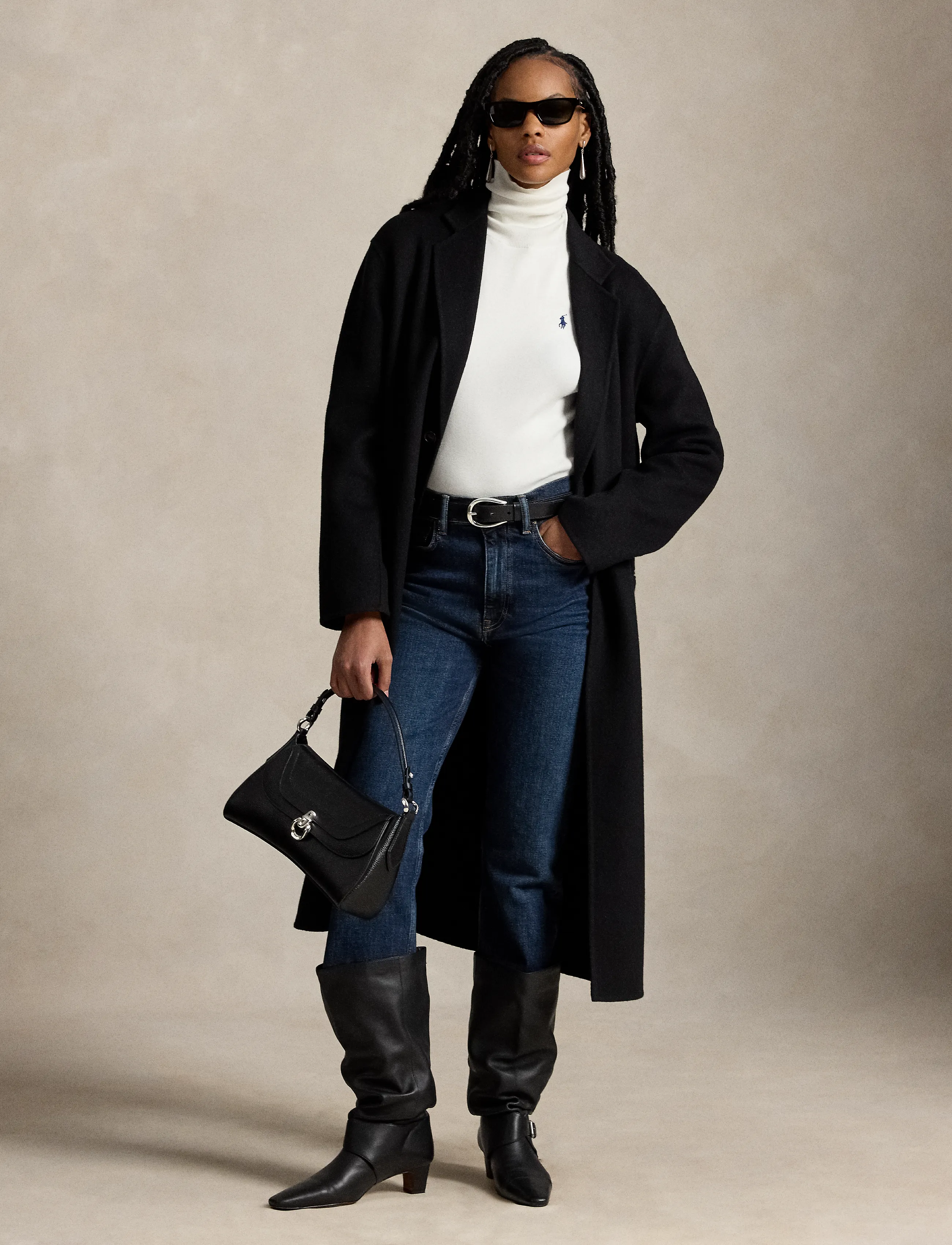 Polo Ralph Lauren Double-Faced Long Wool Coat - Mäntel - POLO BLACK / black