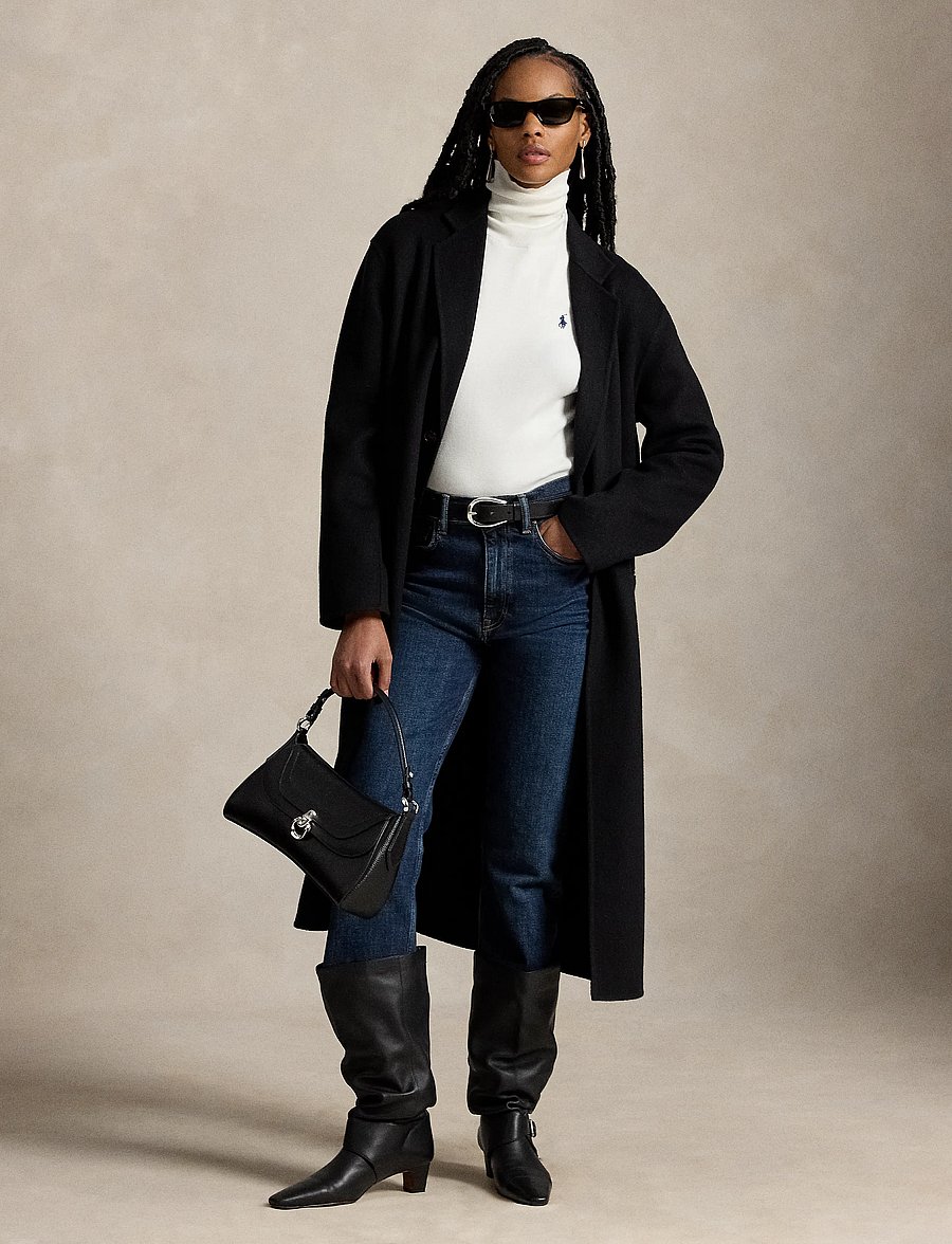Polo Ralph Lauren - Double-Faced Long Wool Coat - winterjacken - polo black - 1