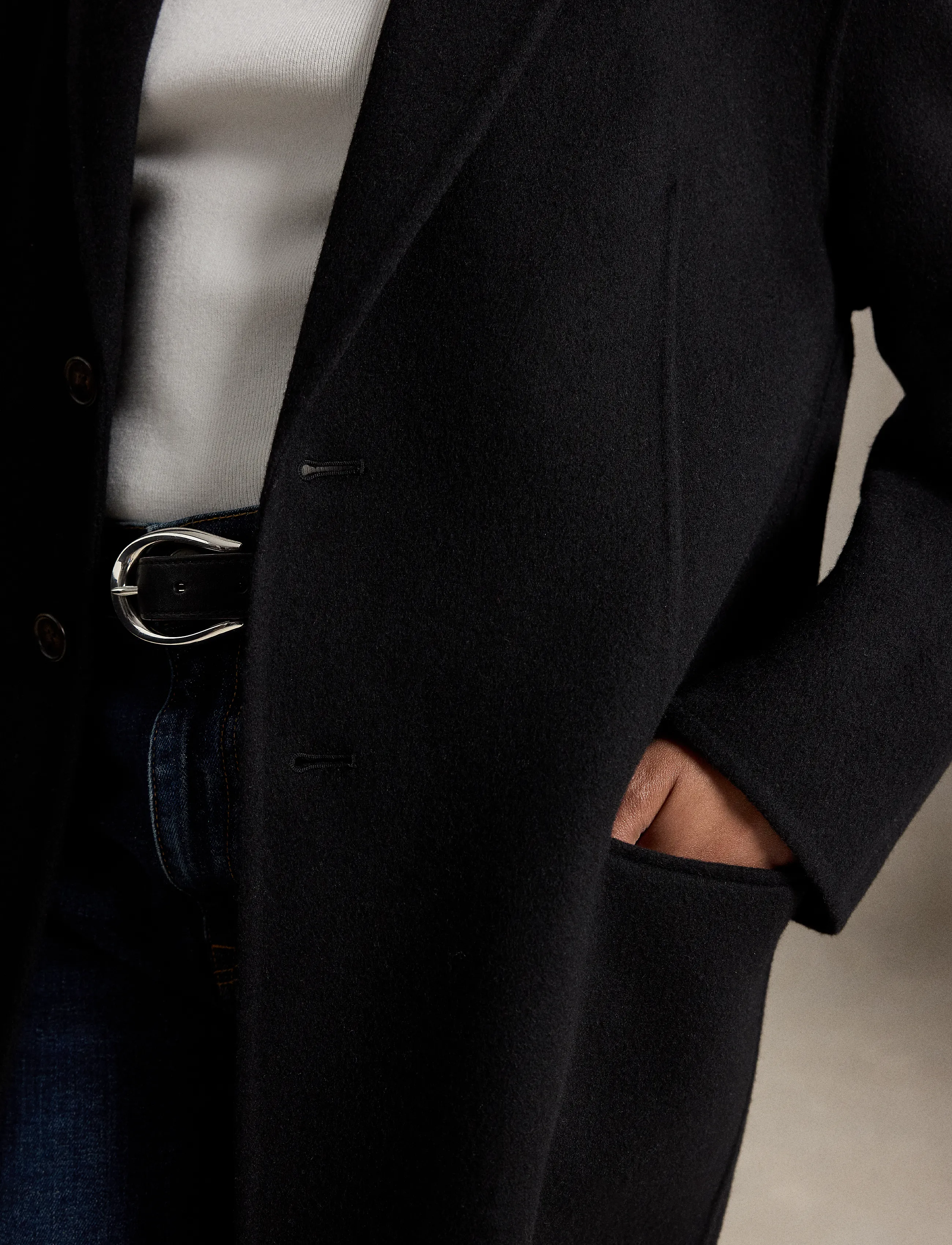 Polo Ralph Lauren - Double-Faced Long Wool Coat - winterjacken - polo black - 5