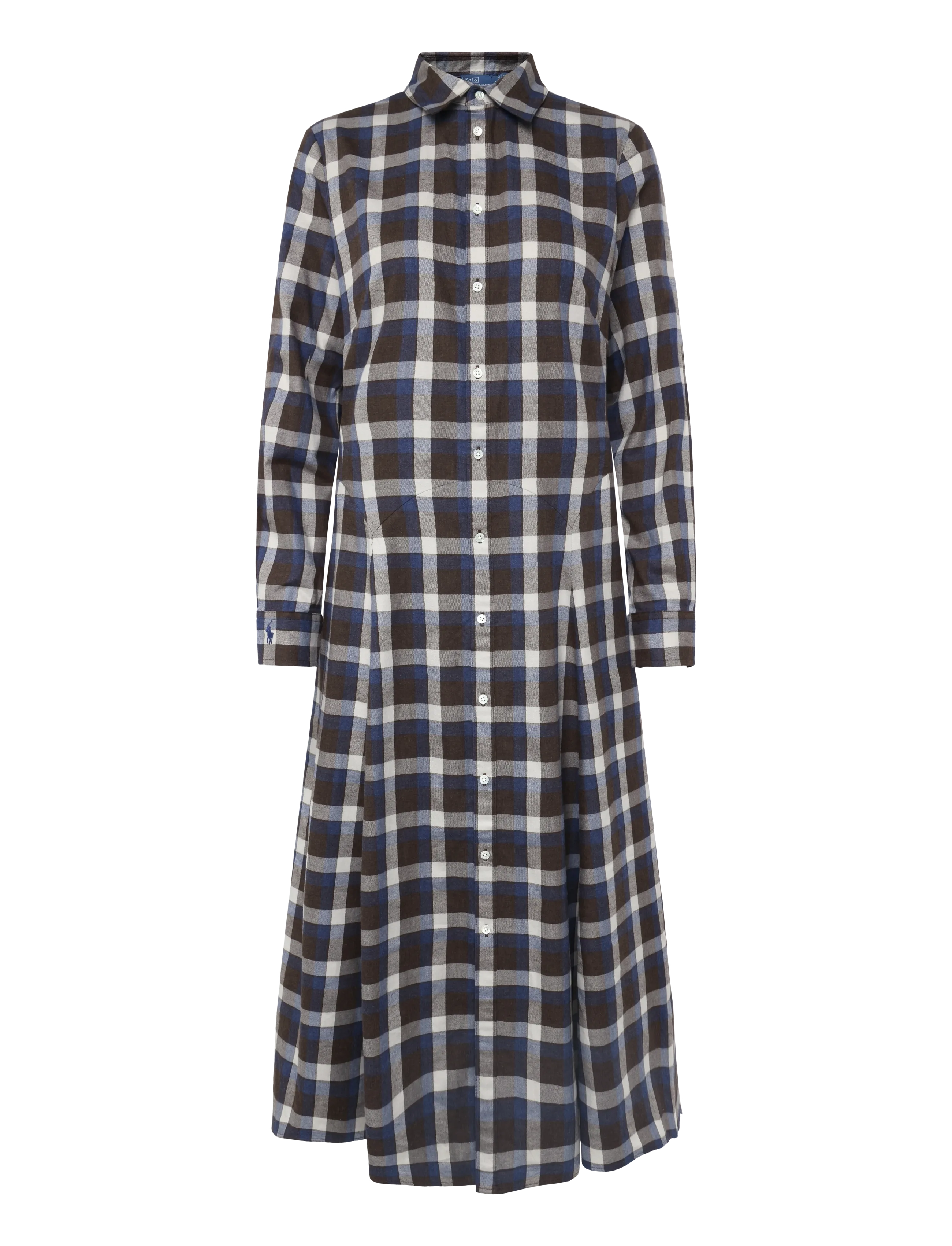 Polo Ralph Lauren - Plaid Cotton Twill Shirtdress - shirt dresses - 2072 brown blue m - 2