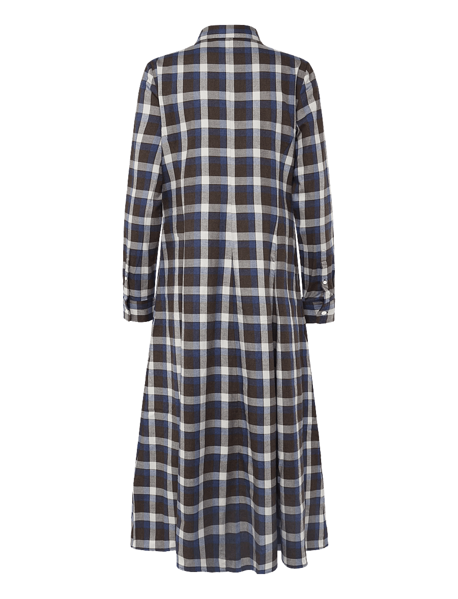 Polo Ralph Lauren - Plaid Cotton Twill Shirtdress - shirt dresses - 2072 brown blue m - 3