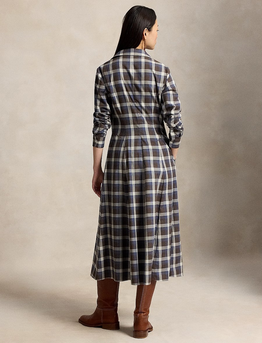 Polo Ralph Lauren - Plaid Cotton Twill Shirtdress - 2072 brown blue m - 3