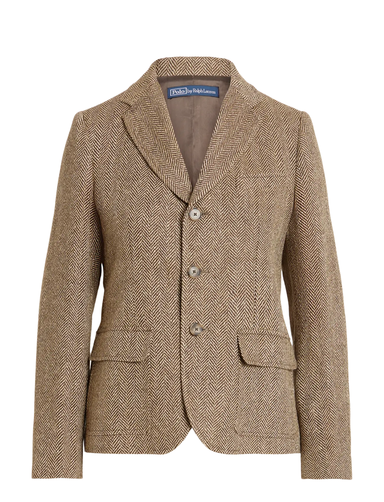 Polo Ralph Lauren Single-Breasted Herringbone Blazer - Mode trends - BROWN/CREAM HERRI / brown