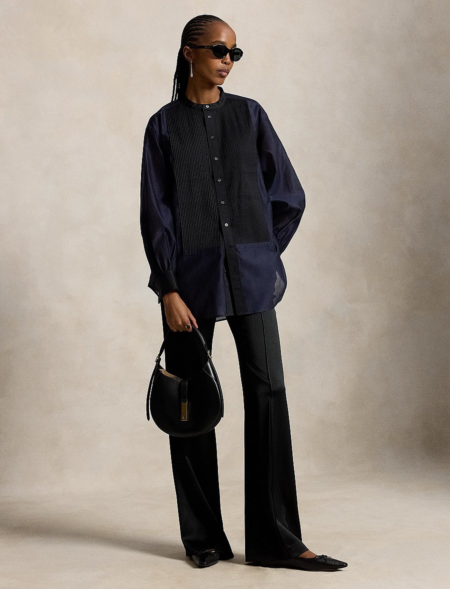 Polo Ralph Lauren - Low-Rise Satin Kick-Flare Pant - schlaghosen - polo black - 4