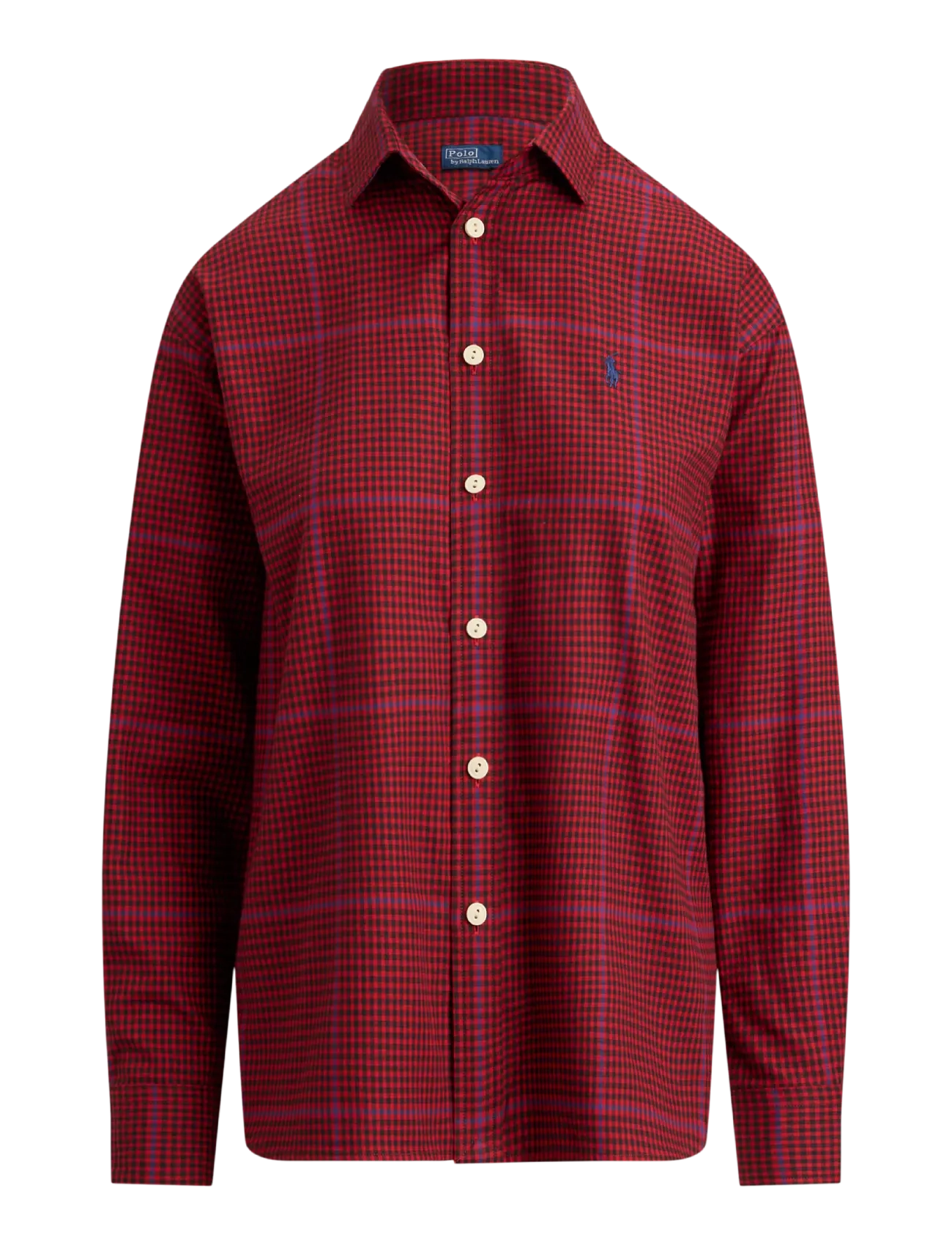 Polo Ralph Lauren Relaxed Fit Plaid Cotton Twill Shirt - Blusen & Hemden - 2075 RED-BLACK MU / red