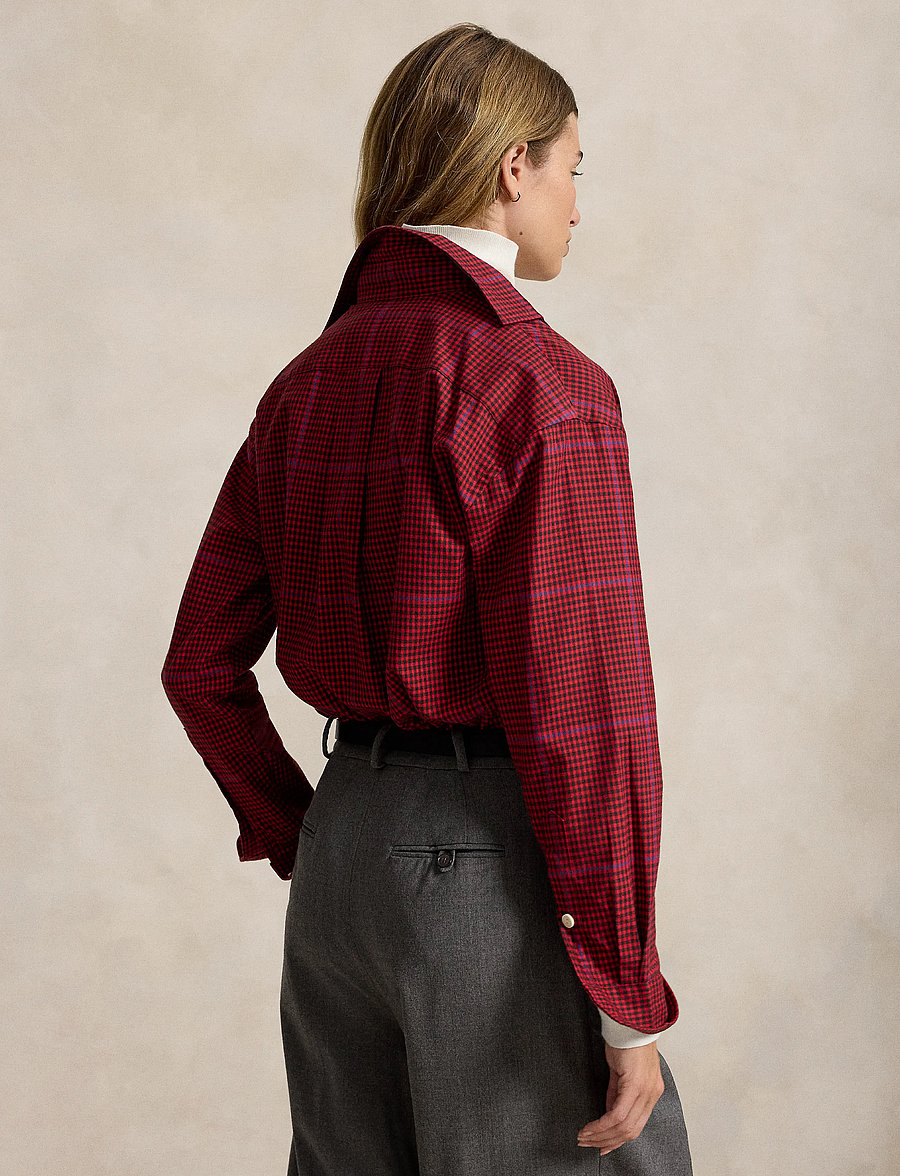 Polo Ralph Lauren - Relaxed Fit Plaid Cotton Twill Shirt - langærmede skjorter - 2075 red-black mu - 2