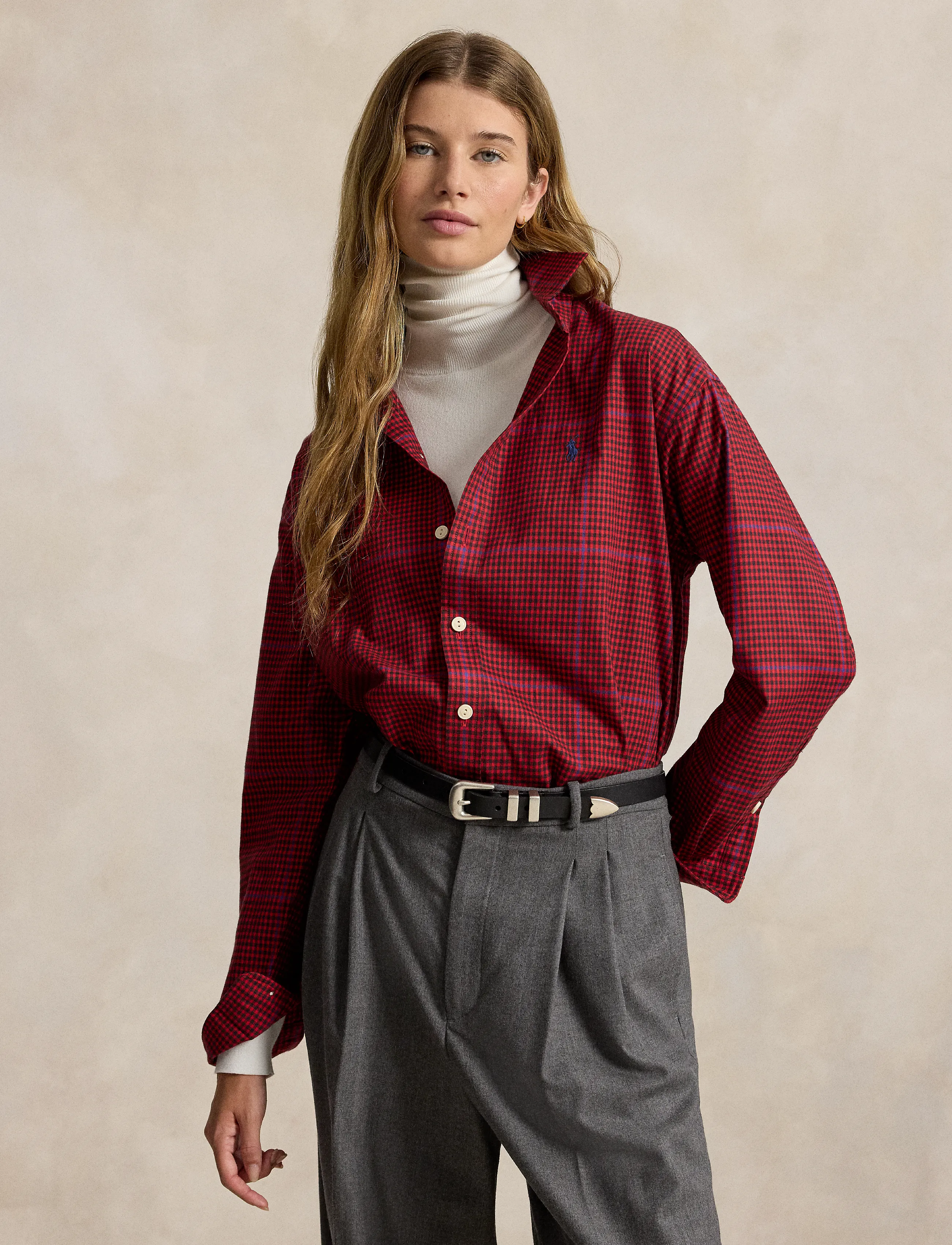 Polo Ralph Lauren - Relaxed Fit Plaid Cotton Twill Shirt - 2075 red-black mu - 3