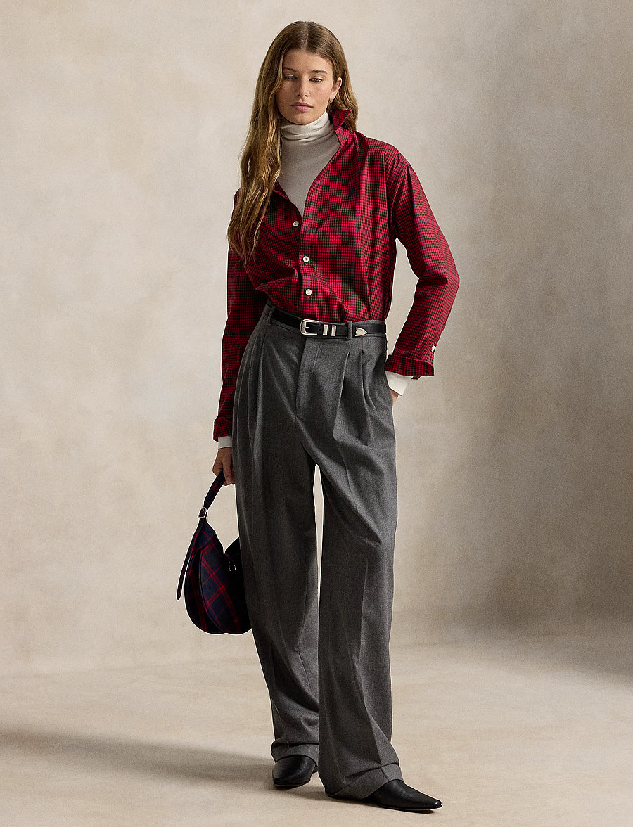 Polo Ralph Lauren - Relaxed Fit Plaid Cotton Twill Shirt - langærmede skjorter - 2075 red-black mu - 4