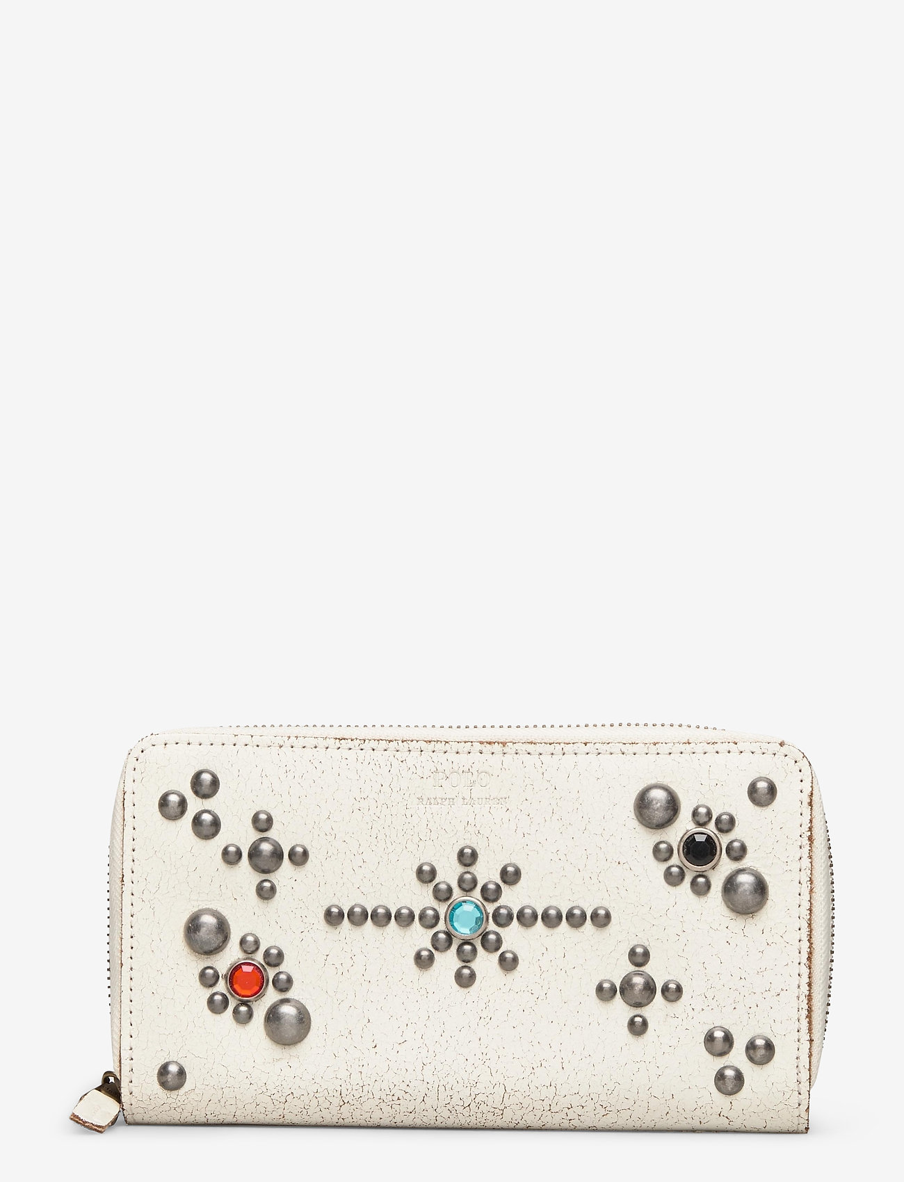 Polo Ralph Lauren - STUDDED DS LTHR-LONG ZIP WLT-WLT-SM - cream - 0