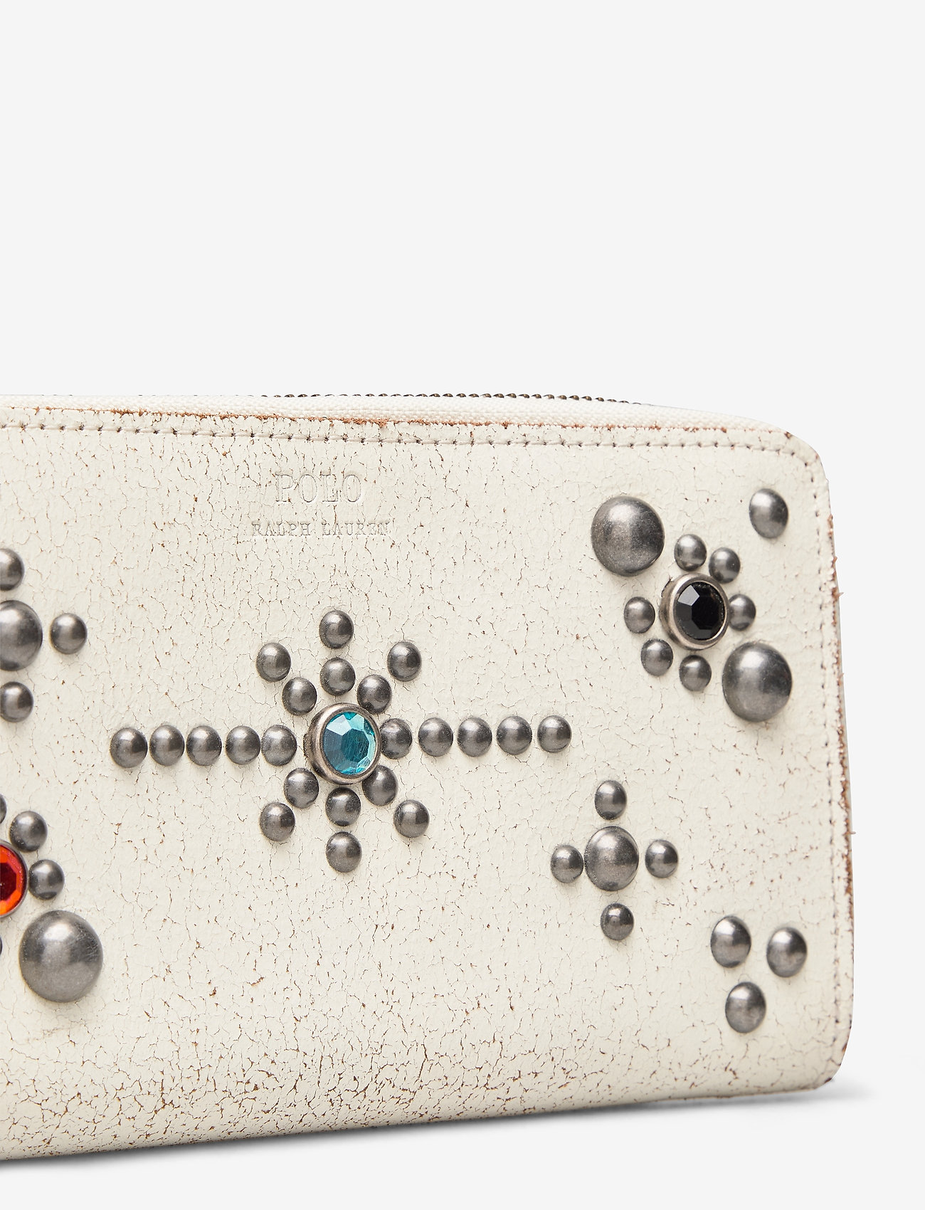 Polo Ralph Lauren - STUDDED DS LTHR-LONG ZIP WLT-WLT-SM - cream - 3
