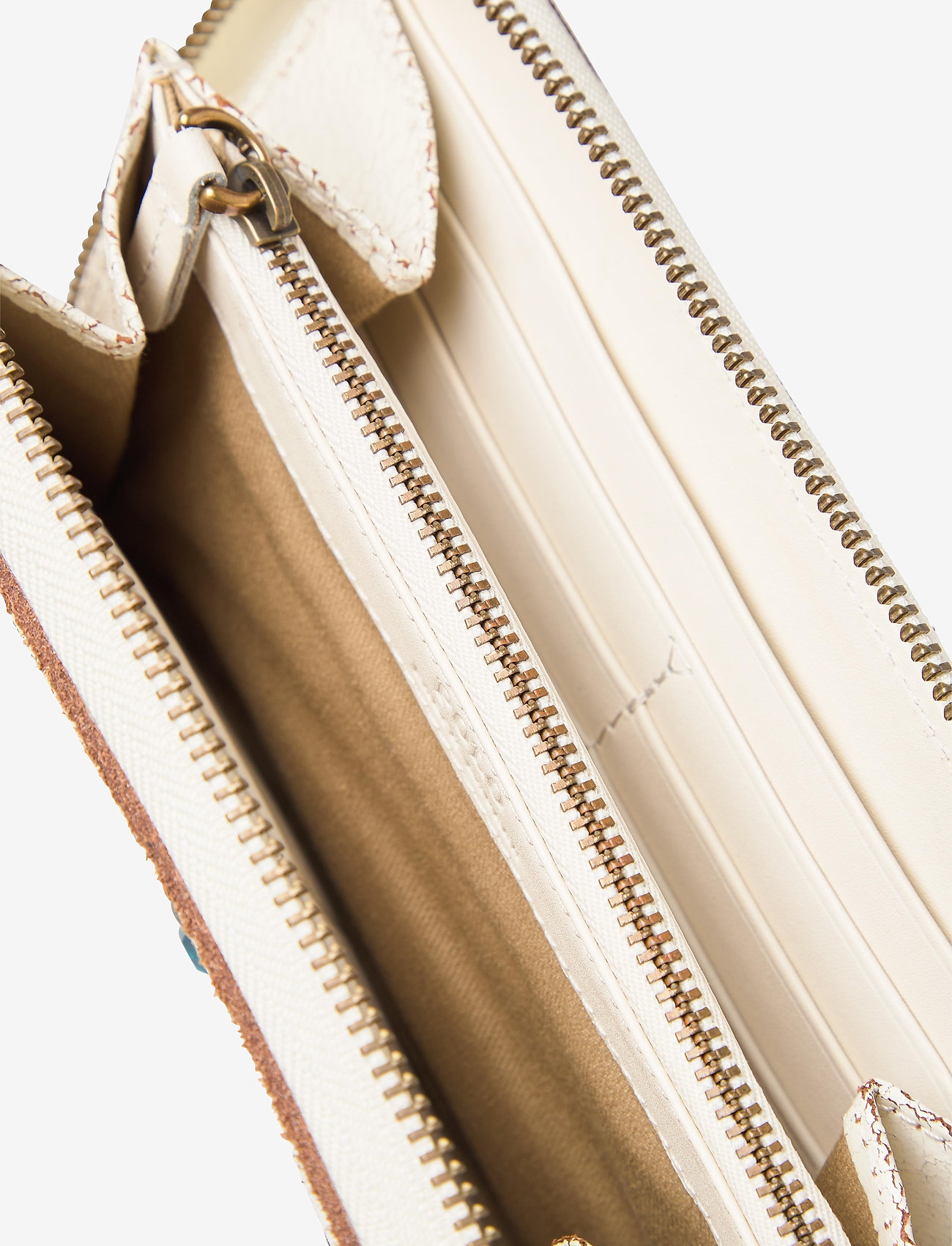 Polo Ralph Lauren - STUDDED DS LTHR-LONG ZIP WLT-WLT-SM - cream - 4