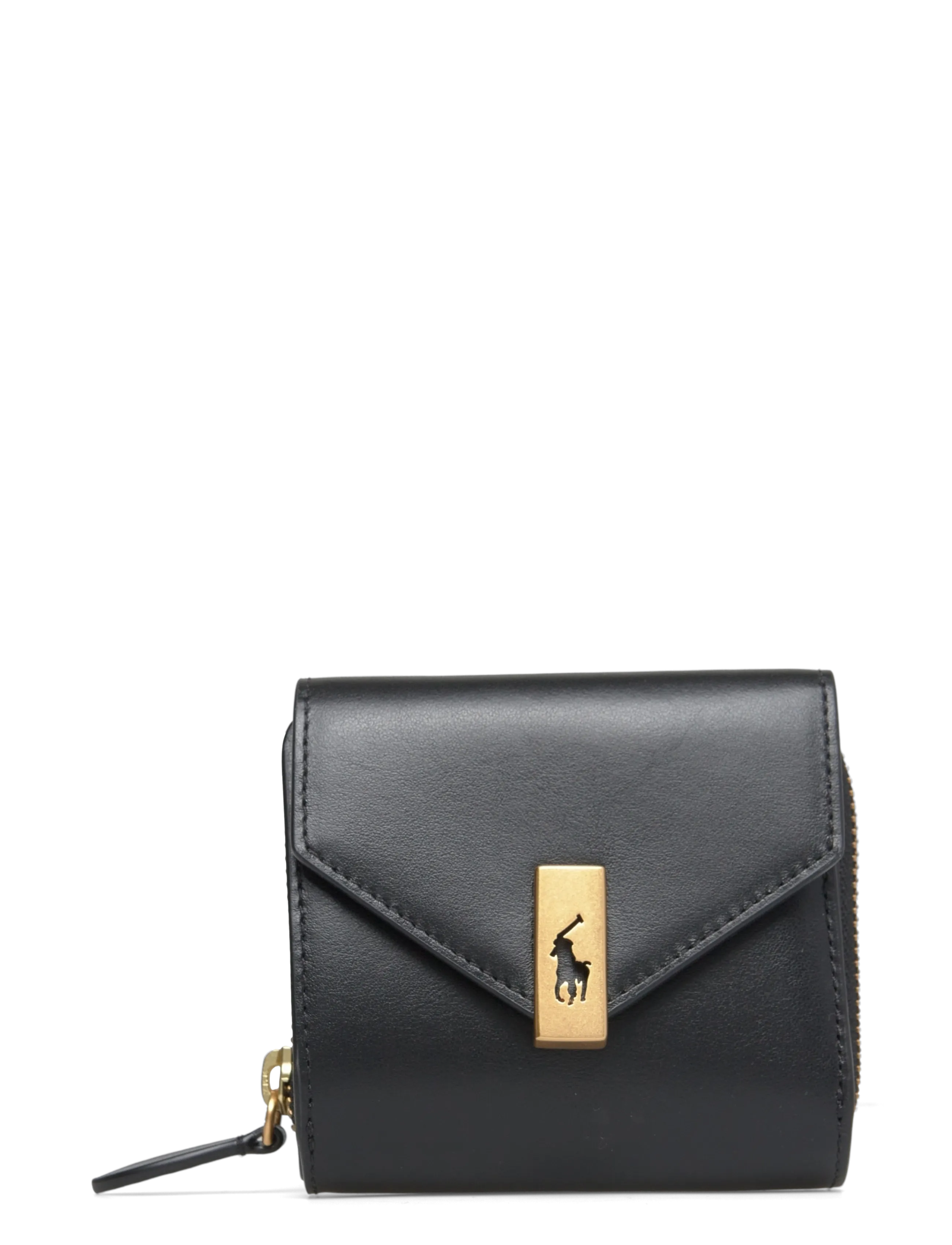 Polo ID Leather Compact Wallet - BLACK