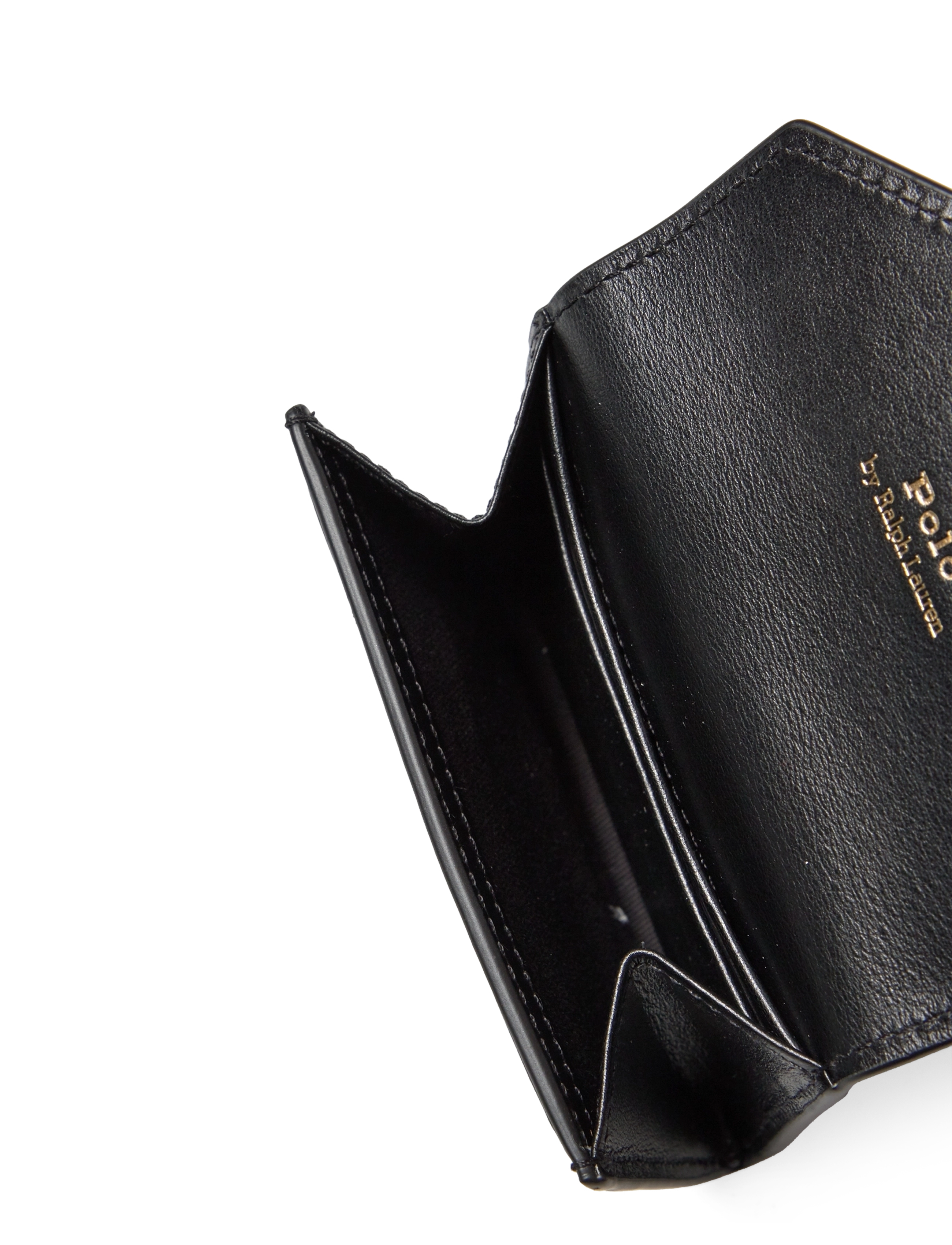Polo Ralph Lauren - Polo ID Leather Fold-Over Card Case - black - 4