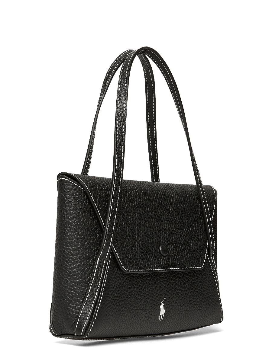 Polo Ralph Lauren - Polo Play Leather Mini Envelope Bag - top handle tasker - black - 2