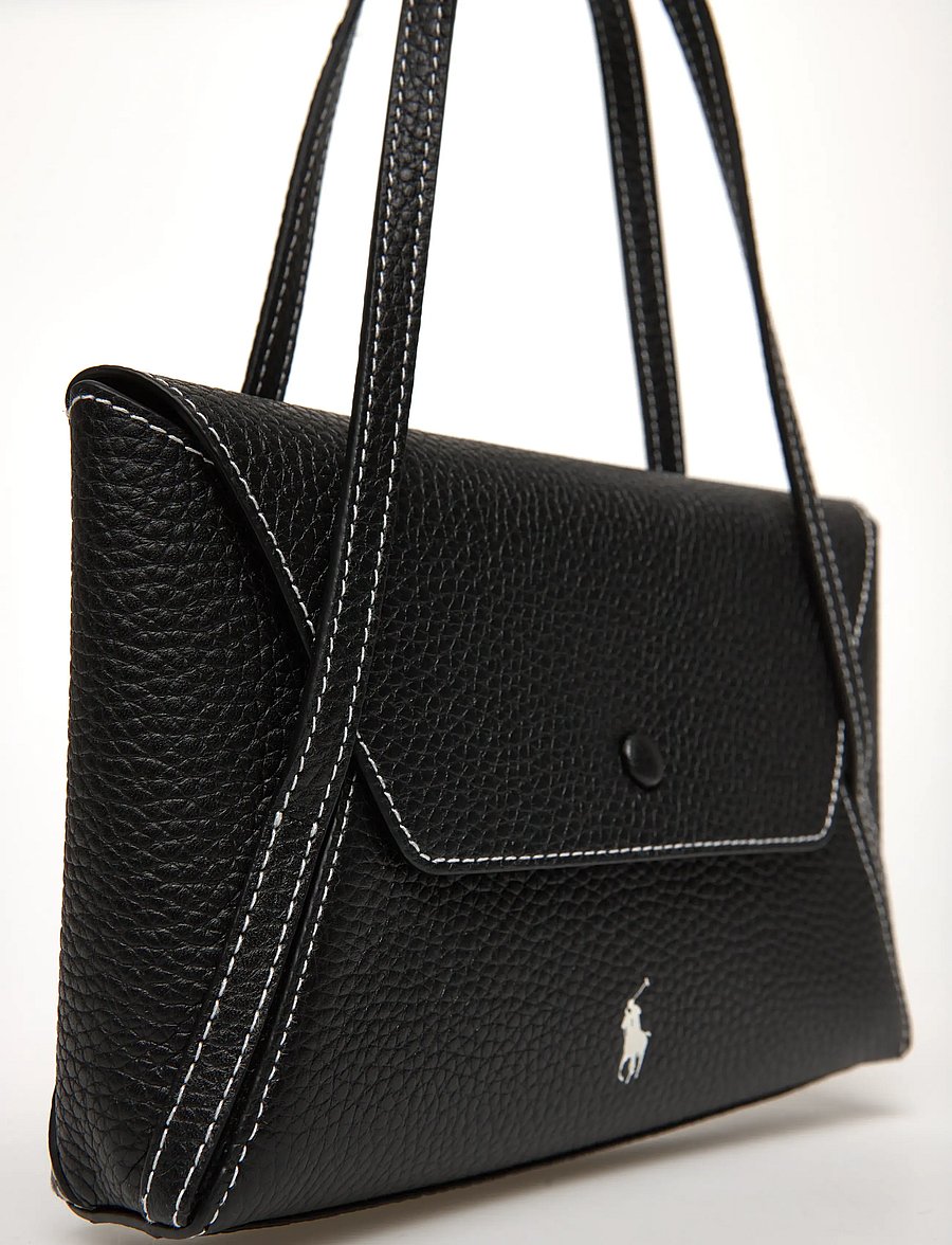 Polo Ralph Lauren - Polo Play Leather Mini Envelope Bag - top handle tasker - black - 4