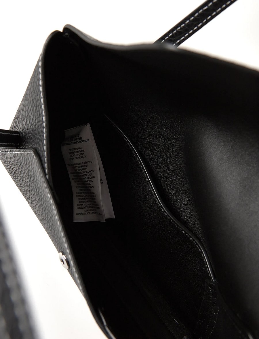 Polo Ralph Lauren - Polo Play Leather Mini Envelope Bag - top handle tasker - black - 5