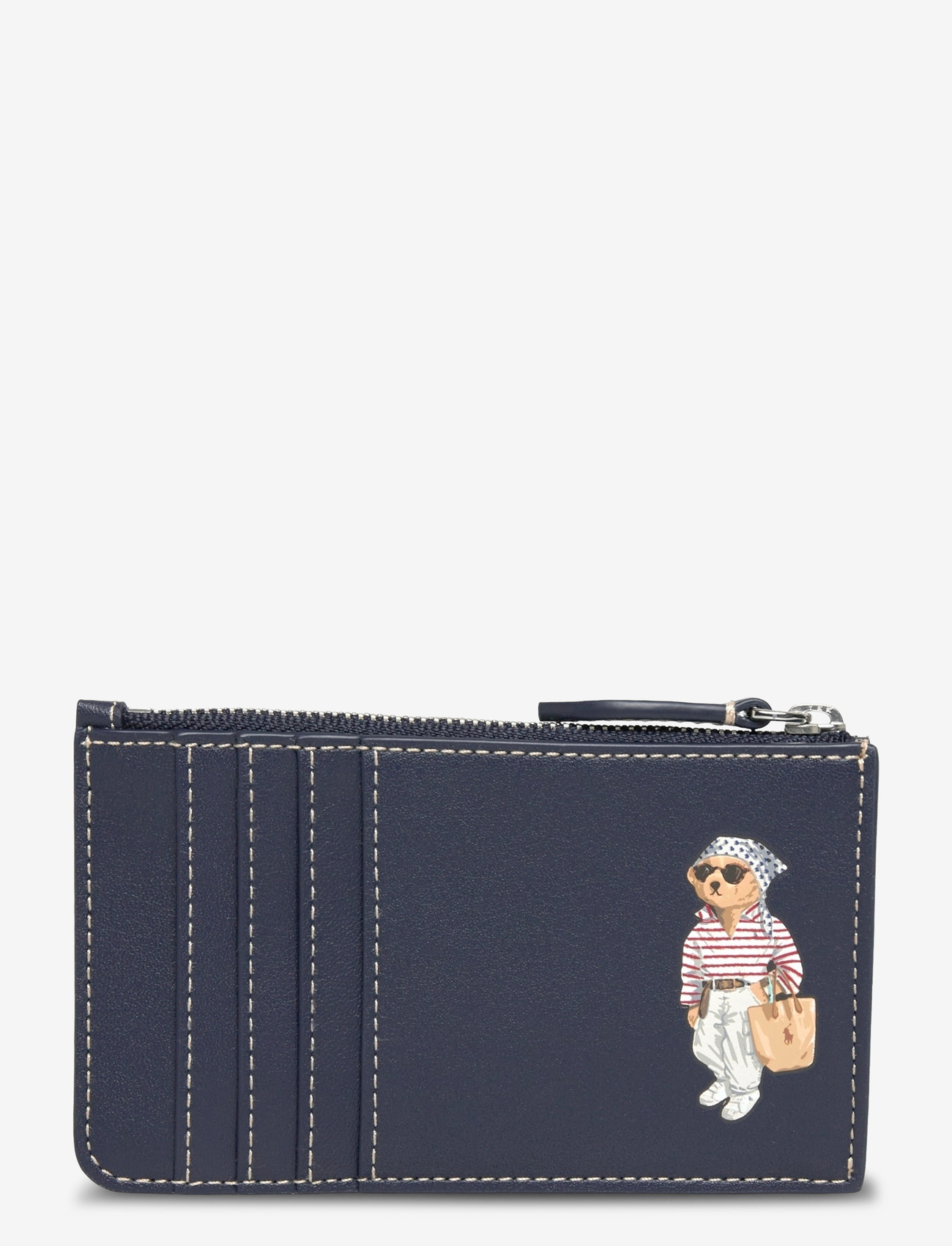 Polo Ralph Lauren - LTHR LS VCNCS BEAR-PPLY ZP C-CCS-SM - plånböcker - newport navy - 0