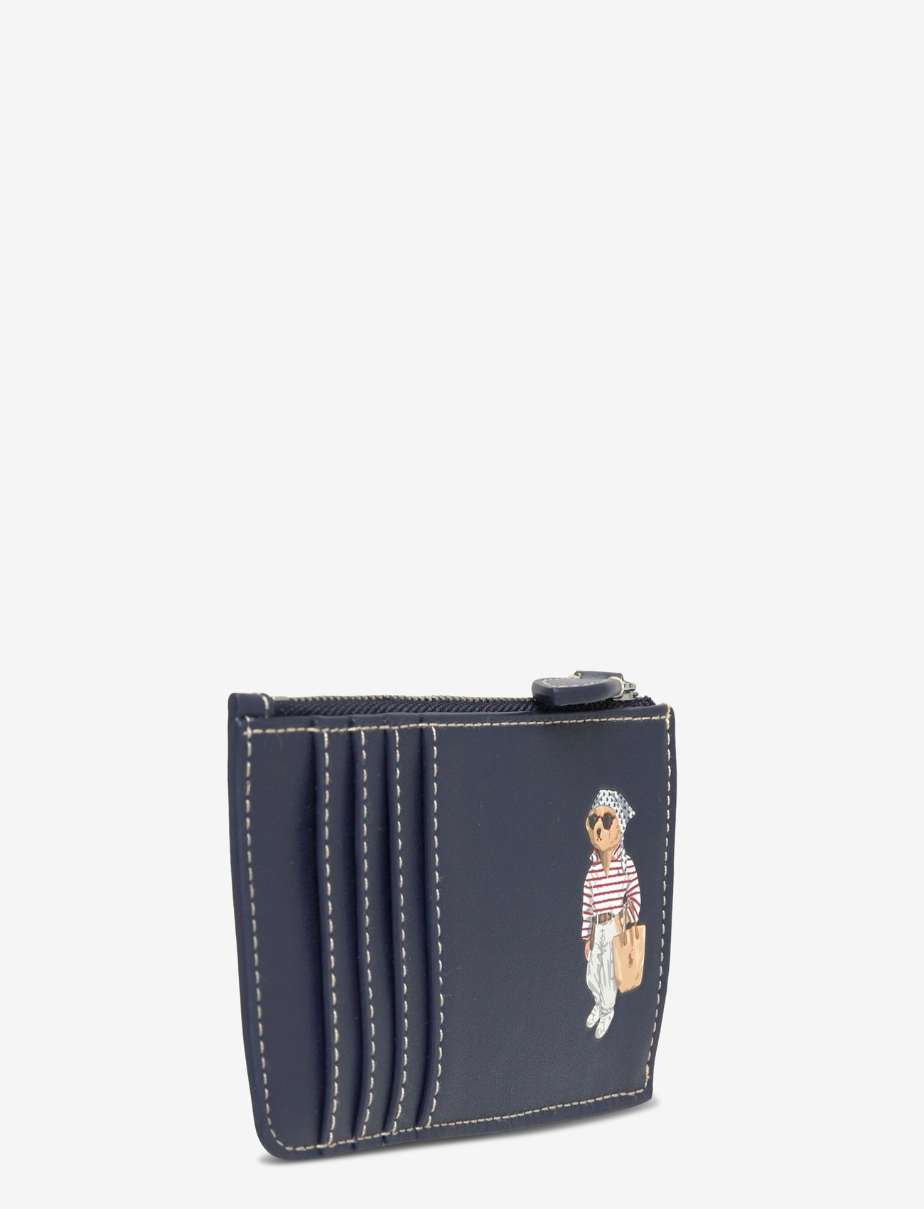 Polo Ralph Lauren - LTHR LS VCNCS BEAR-PPLY ZP C-CCS-SM - plånböcker - newport navy - 2