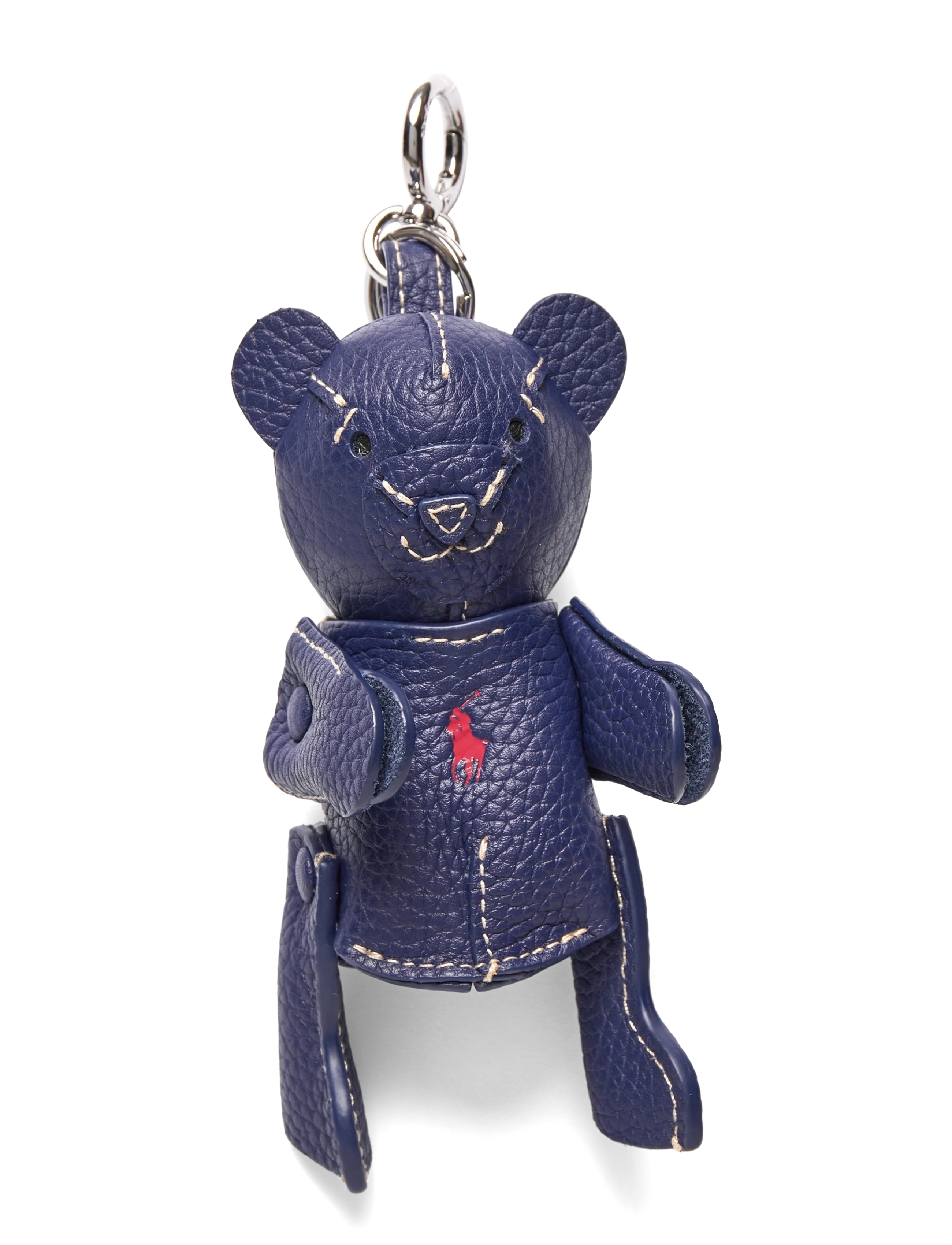 Polo Ralph Lauren Polo Bear Leather Bag Charm - Nøgleringe & Bag charms - INK / navy