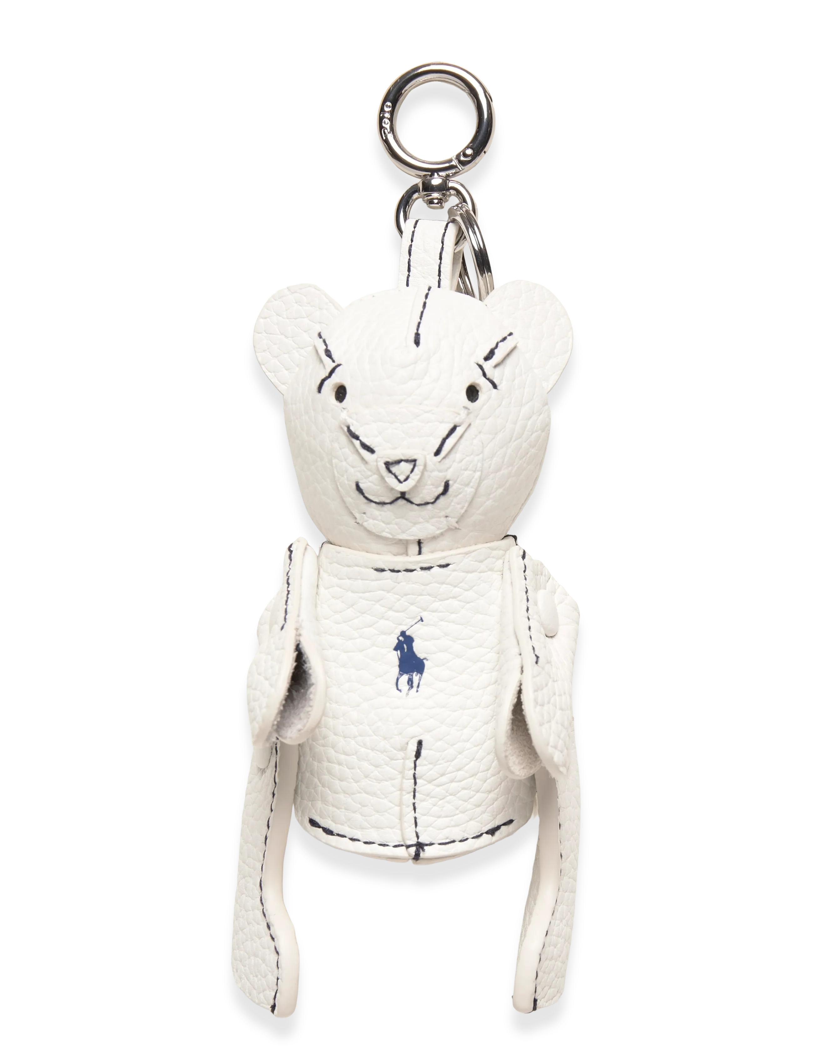 Polo Ralph Lauren Polo Bear Leather Bag Charm - Sleutelhangers & Tasbedeltjes - PAPER / white