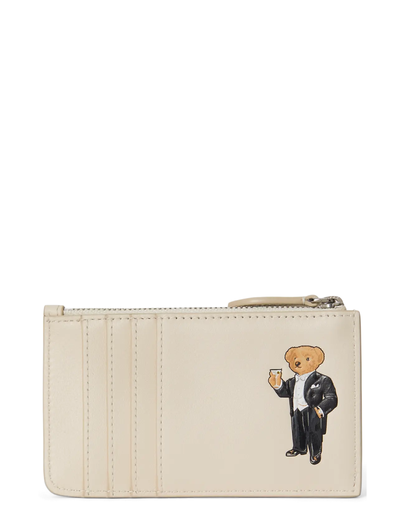 Polo Ralph Lauren Polo Bear Leather Zip Card Case - Portemonnaies & Kartenetuis - IVORY / cream