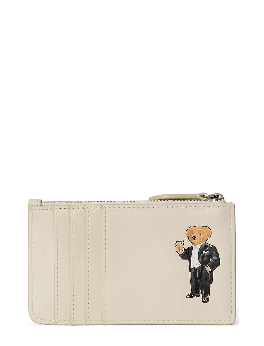 Polo Ralph Lauren - Polo Bear Leather Zip Card Case - ivory - 0