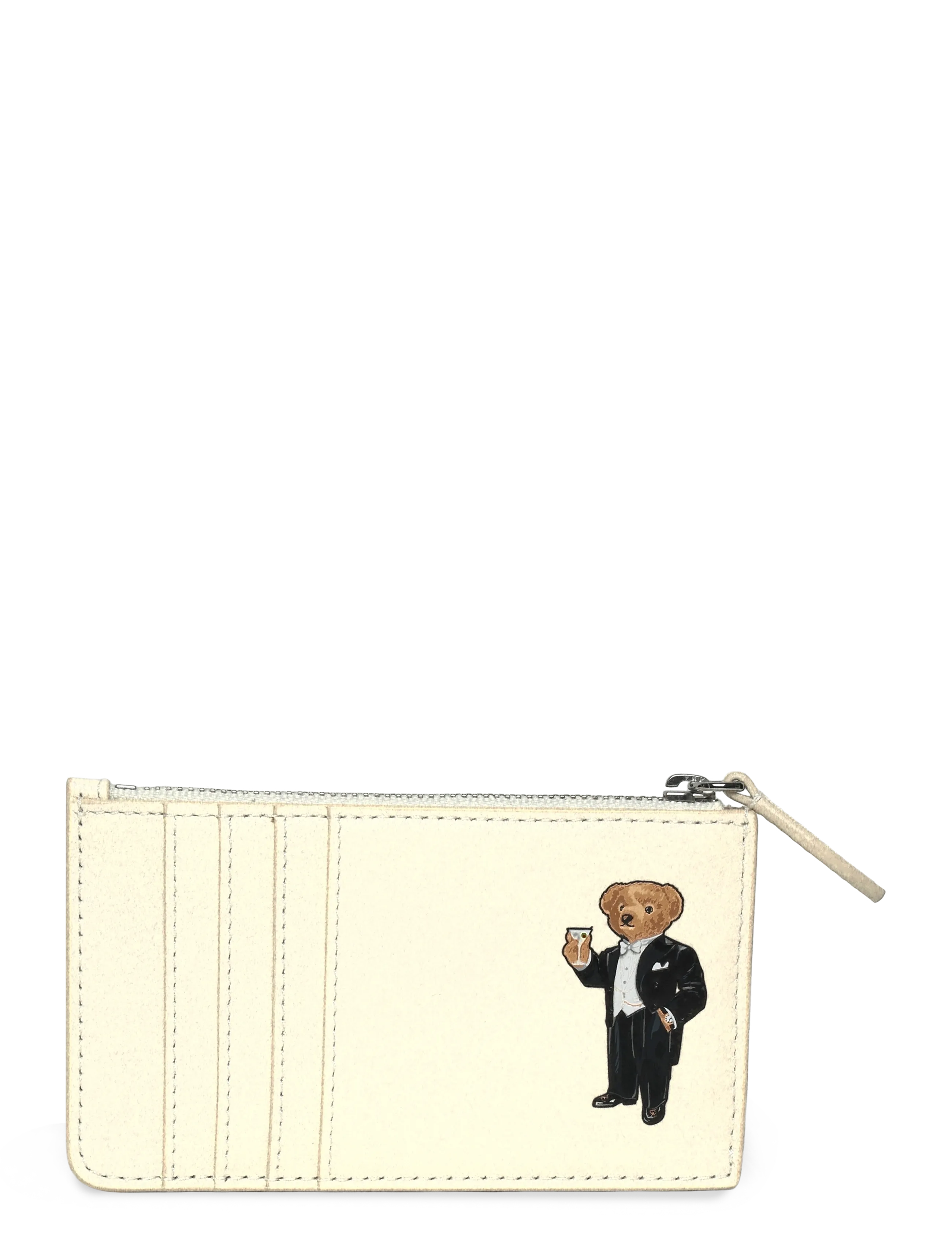 Polo Ralph Lauren - Polo Bear Leather Zip Card Case - kaardihoidjad - ivory - 1