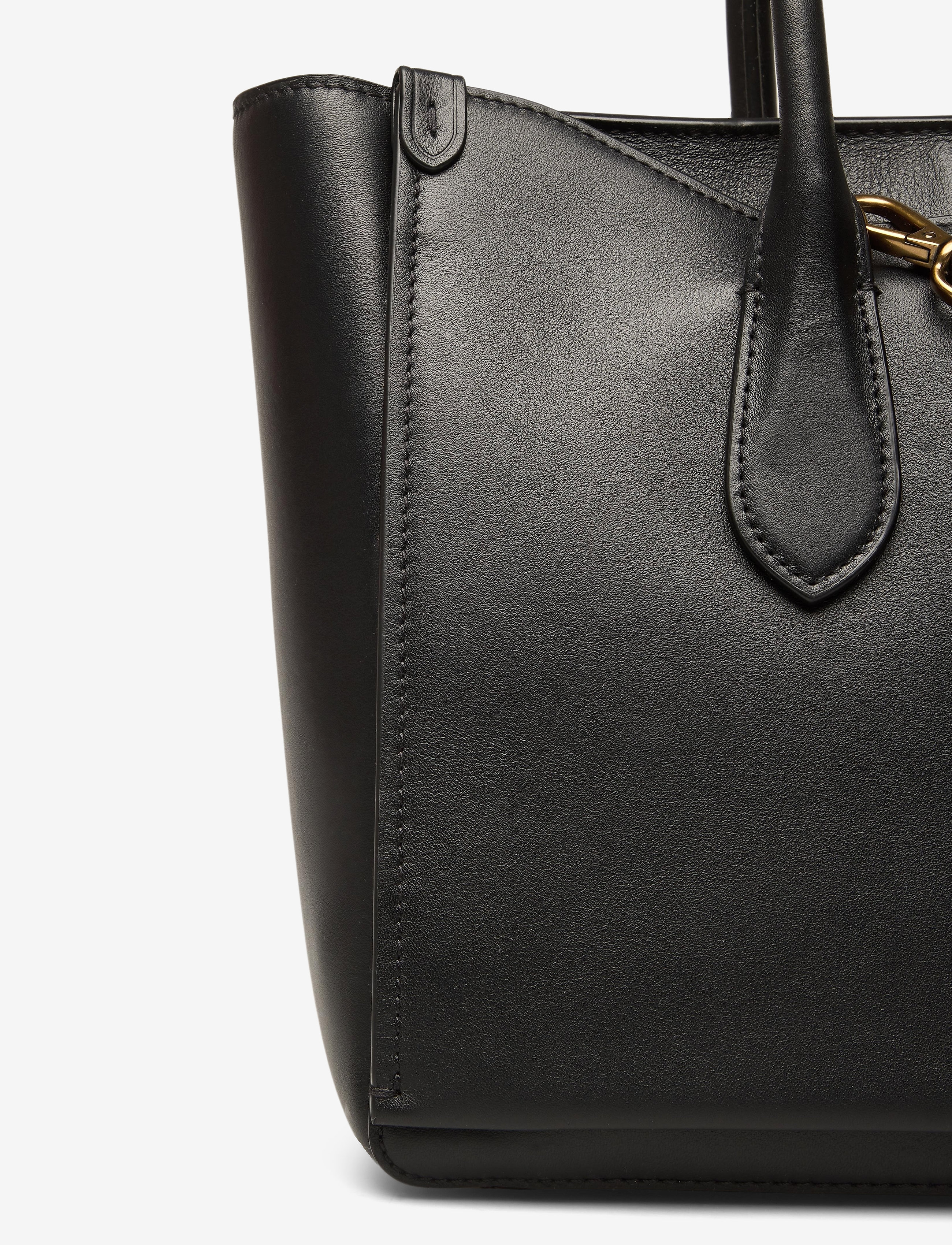 Polo Ralph Lauren - Leather Large Sloane Satchel - black - 3