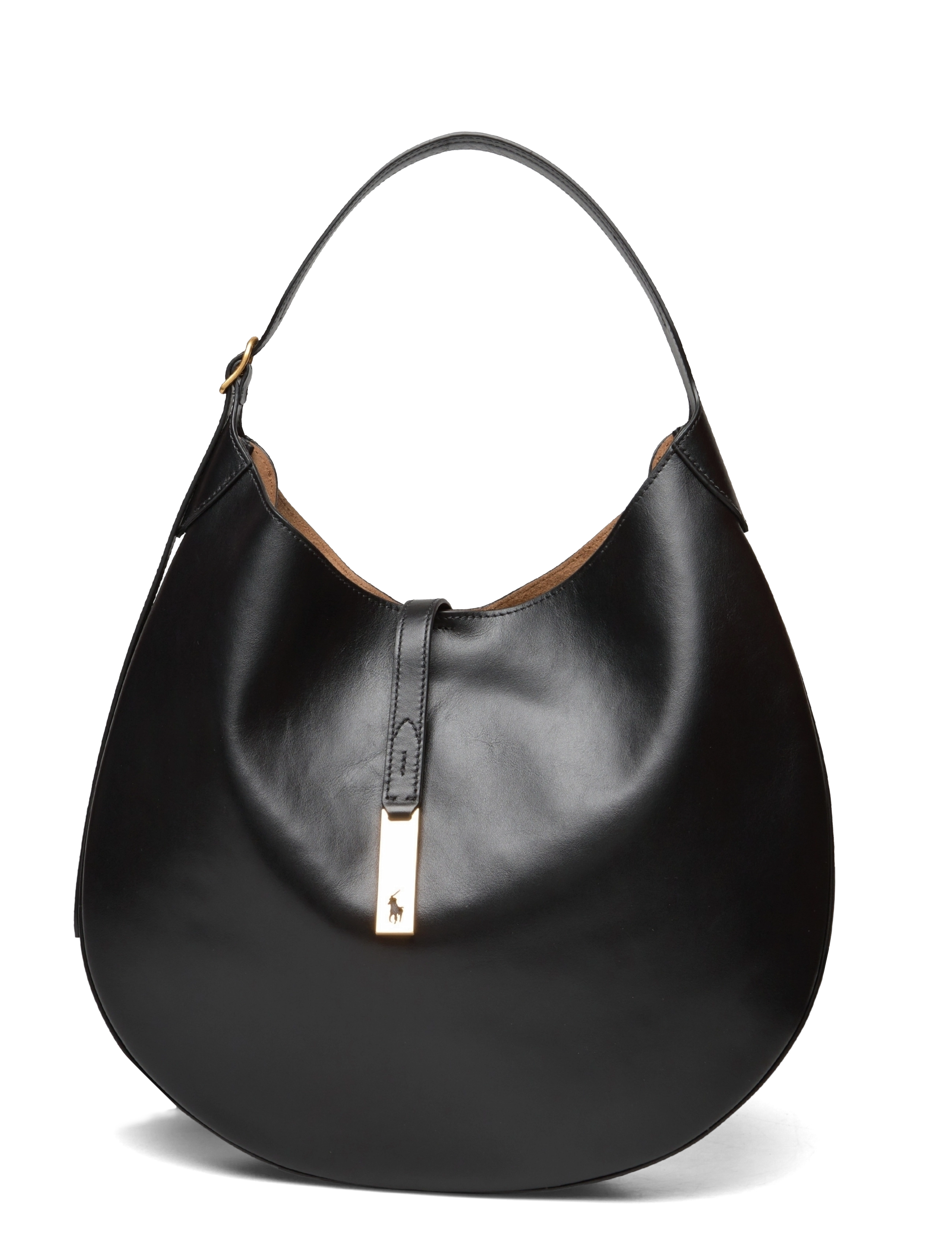 Polo Ralph Lauren Polo ID Large Calfskin Shoulder Bag - Kotid - BLACK / black