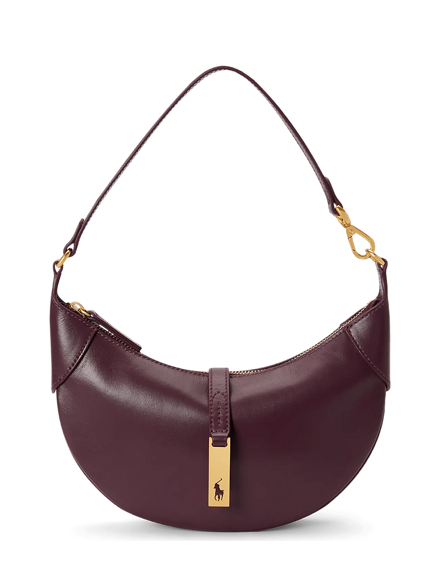 Polo Ralph Lauren - Polo ID Calfskin Mini Shoulder Bag - hverdags stil - midnight merlot - 0